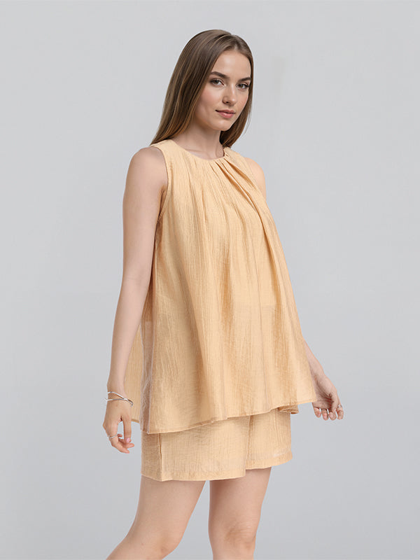 ESPYR By Tokyo Talkies Women Beige Top With Shorts Co-Ords - Beige - Image 6