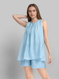 ESPYR By Tokyo Talkies Women Blue Top With Shorts Co-Ords - Blue - Image 1