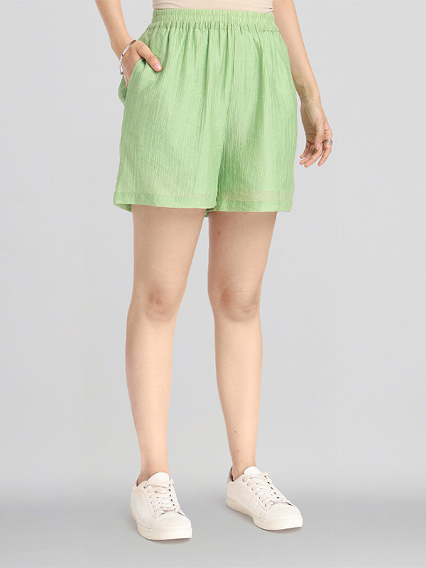 ESPYR By Tokyo Talkies Women Green Top With Shorts Co-Ords - Green - Image 7