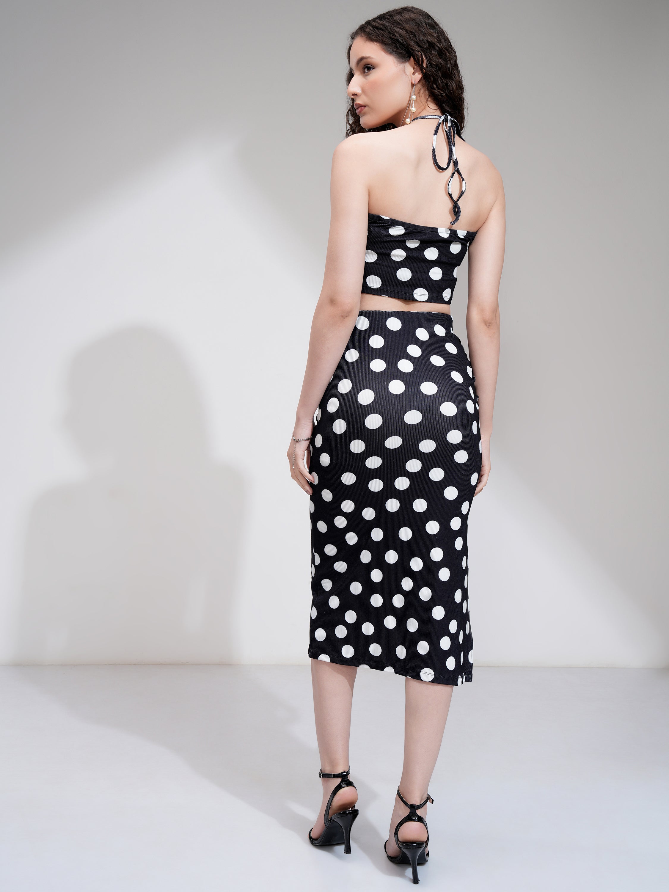 Tokyo Talkies Women Black Top With Skirt Co-Ords - Black - Image 3
