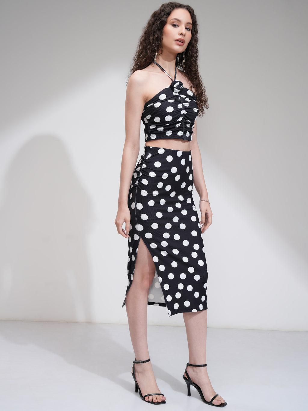 Tokyo Talkies Women Black Top With Skirt Co-Ords - Black - Image 4