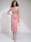 Tokyo Talkies Women Pink Top With Skirt Co-Ords - Pink - Image 1