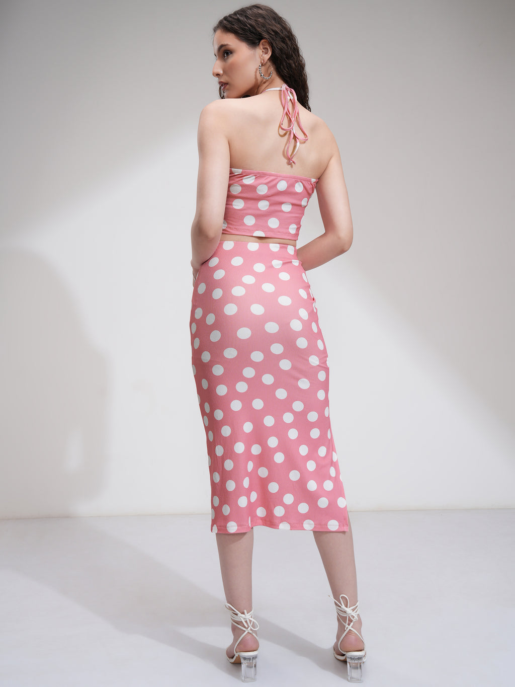 Tokyo Talkies Women Pink Top With Skirt Co-Ords - Pink - Image 3