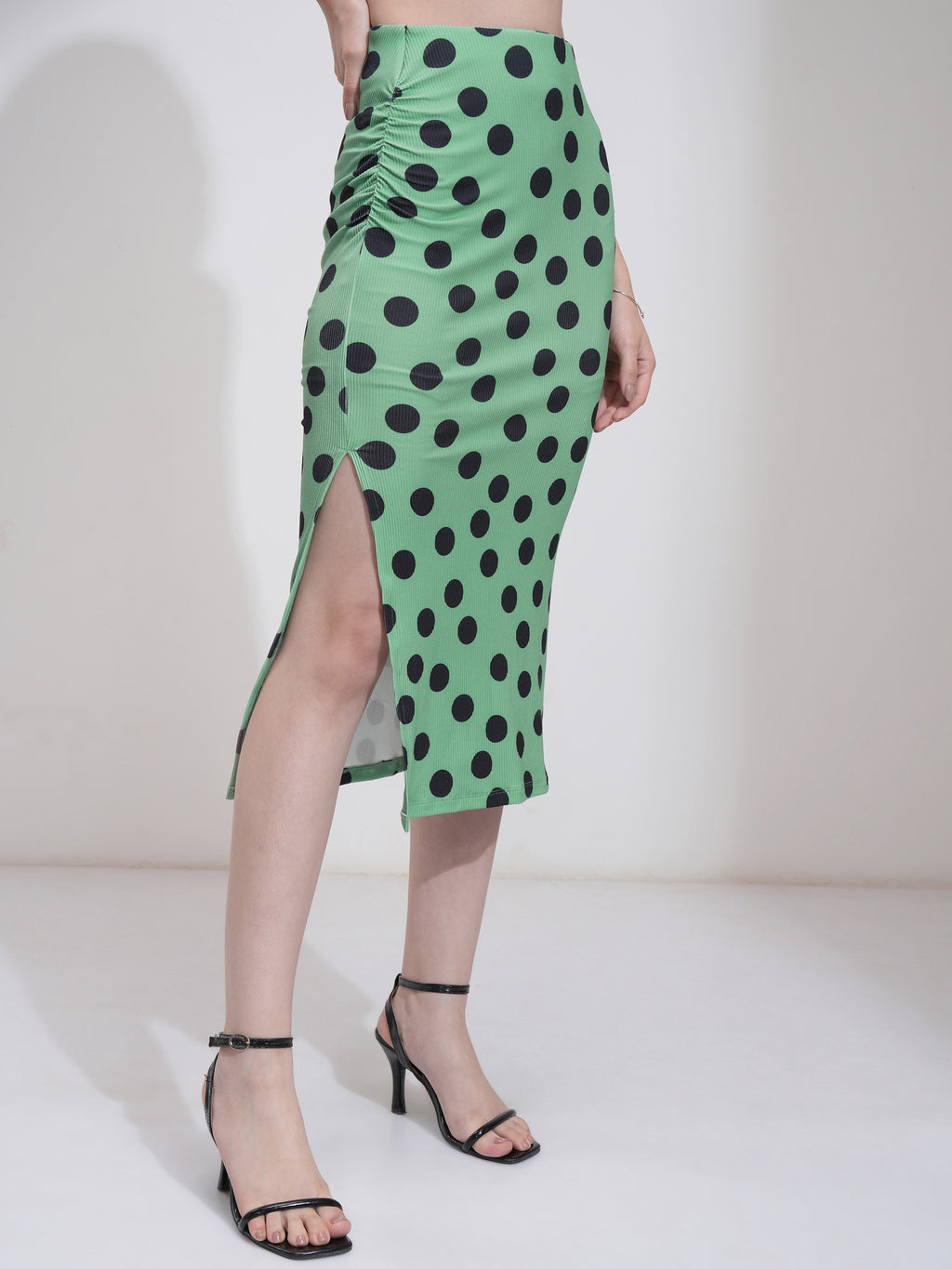 Tokyo Talkies Women Green Top With Skirt - Green - Image 8