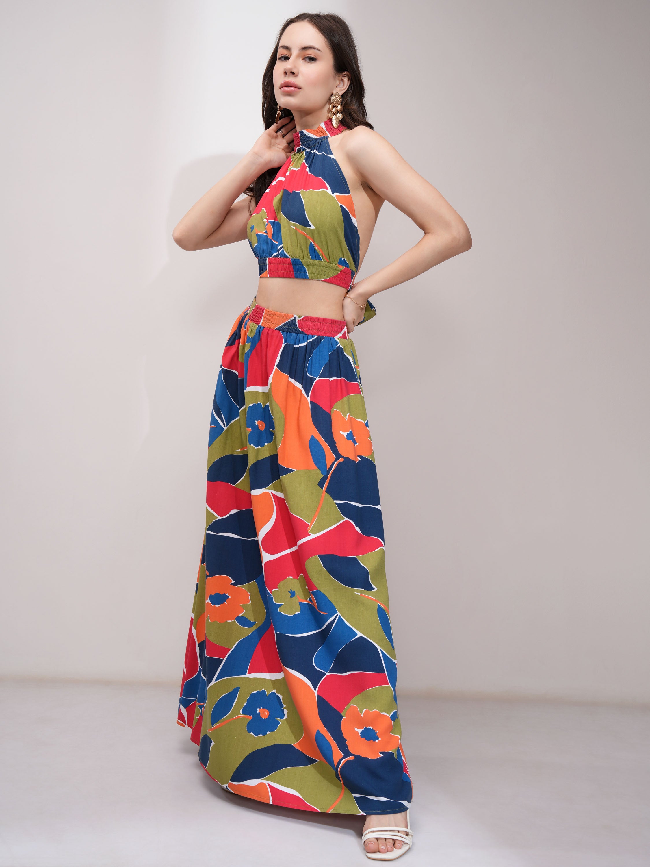 Tokyo Talkies Women Red Top With Skirt Co-Ords - Red - Image 4