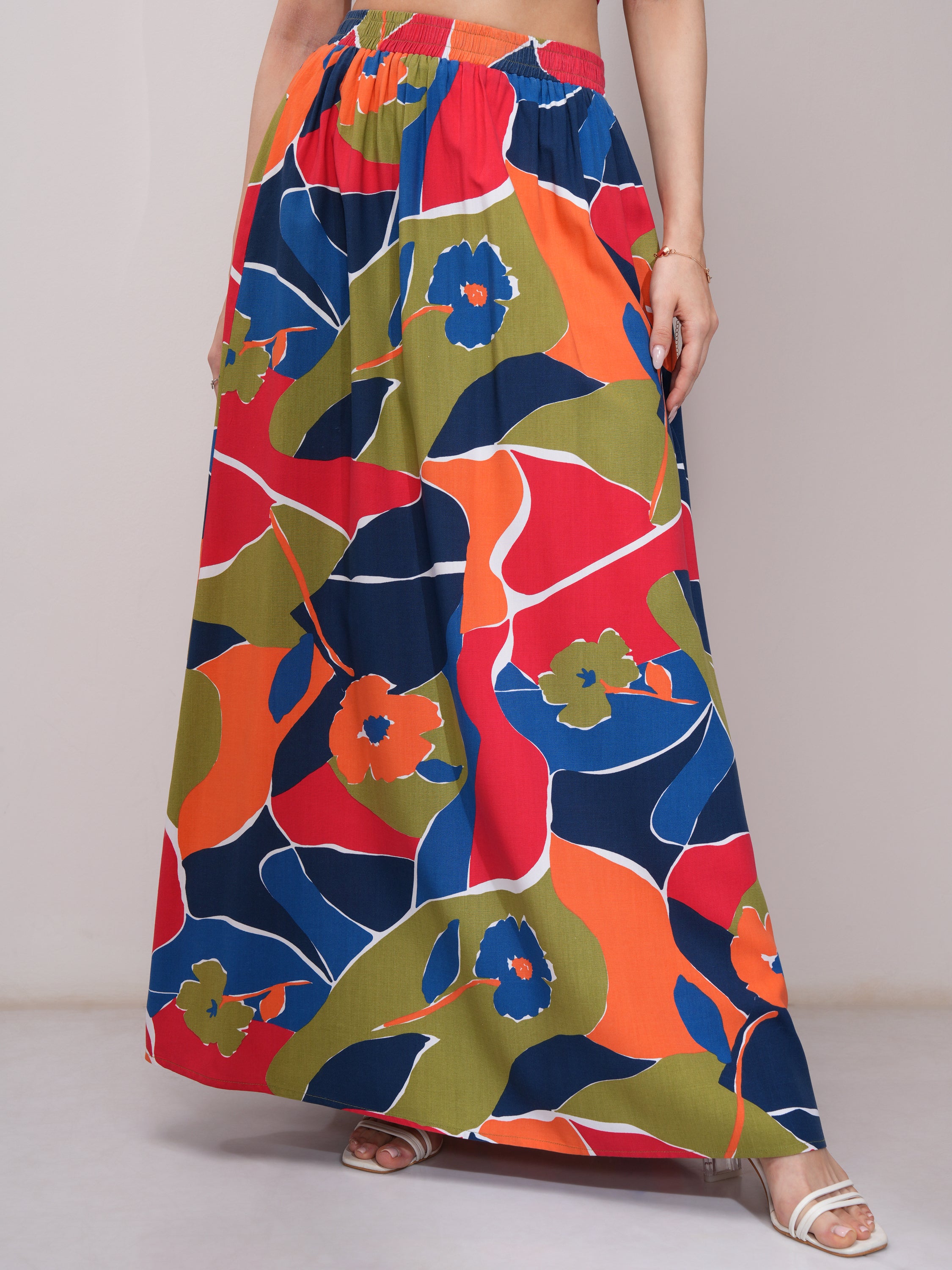 Tokyo Talkies Women Red Top With Skirt Co-Ords - Red - Image 7