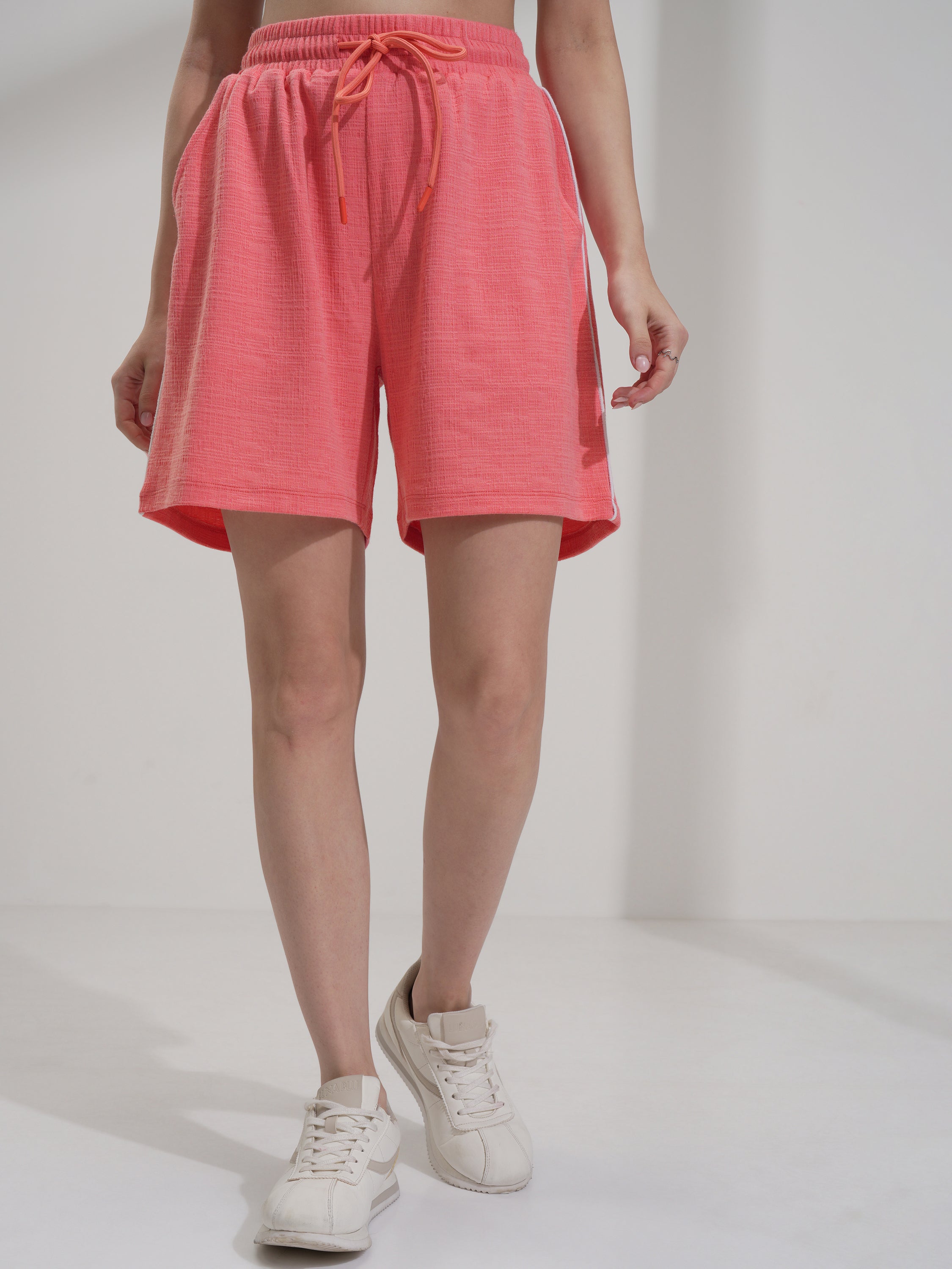 Tokyo Talkies Women Pink Top With Shorts Co-Ords - Pink - Image 8