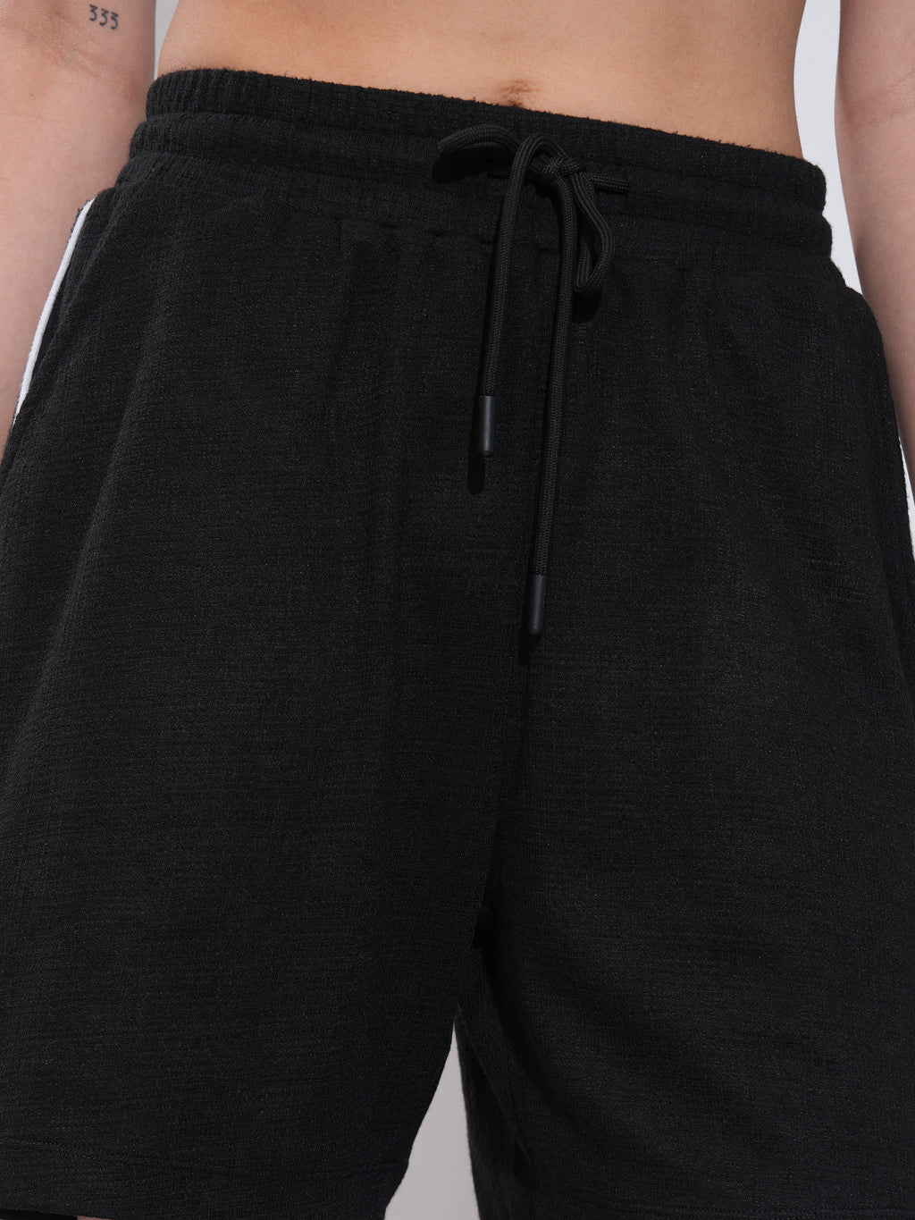 Tokyo Talkies Women Black Top With Shorts Co-Ords - Black - Image 7