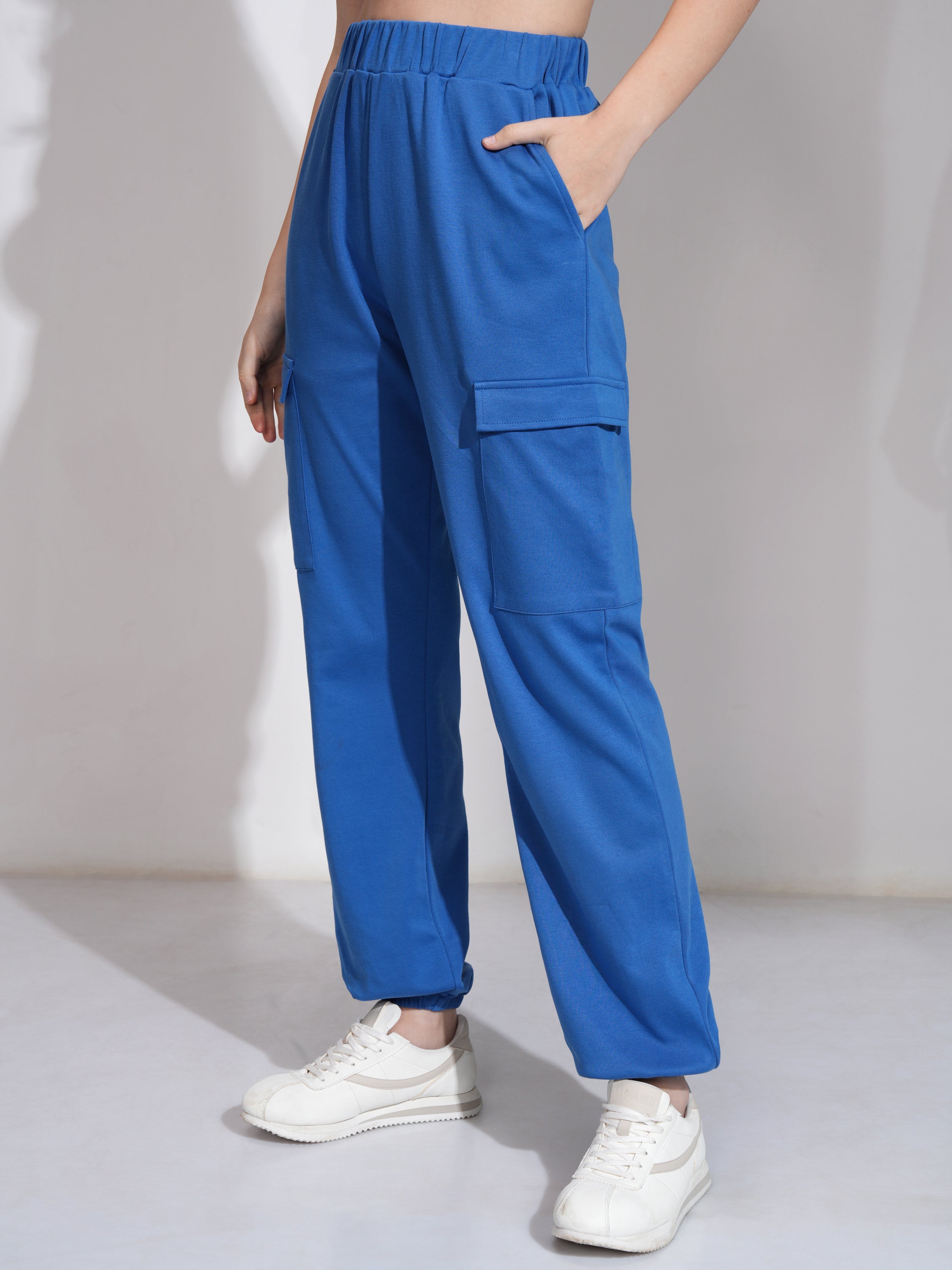 Tokyo Talkies Women Blue T-Shirt With Joggers Co-Ords - Blue - Image 7