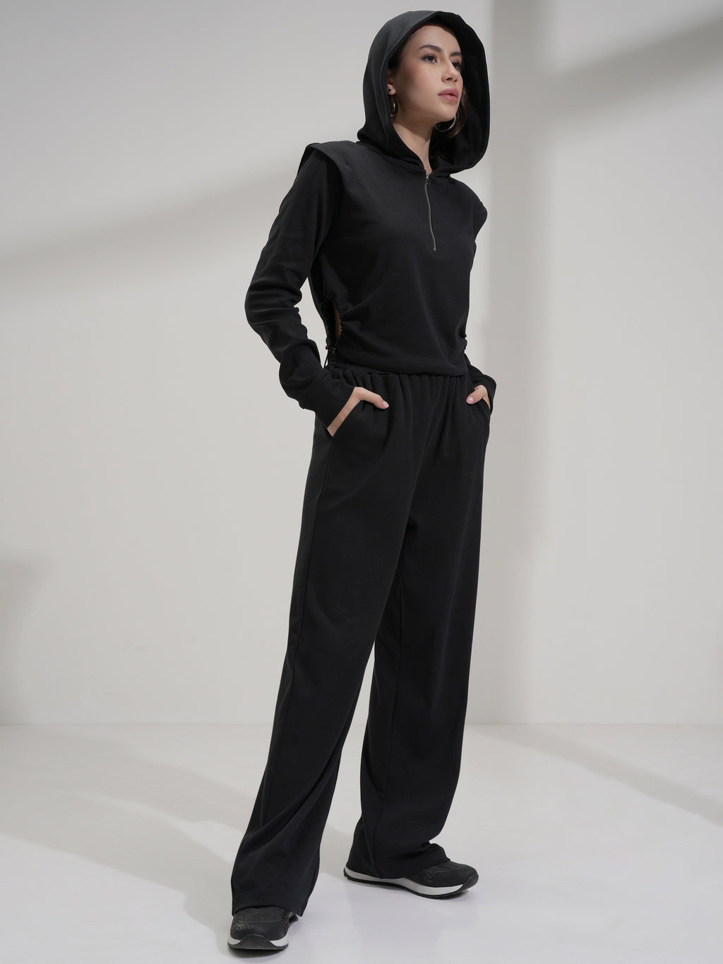 Tokyo Talkies Women Black Top With Trousers Co-Ords - Black - Image 4