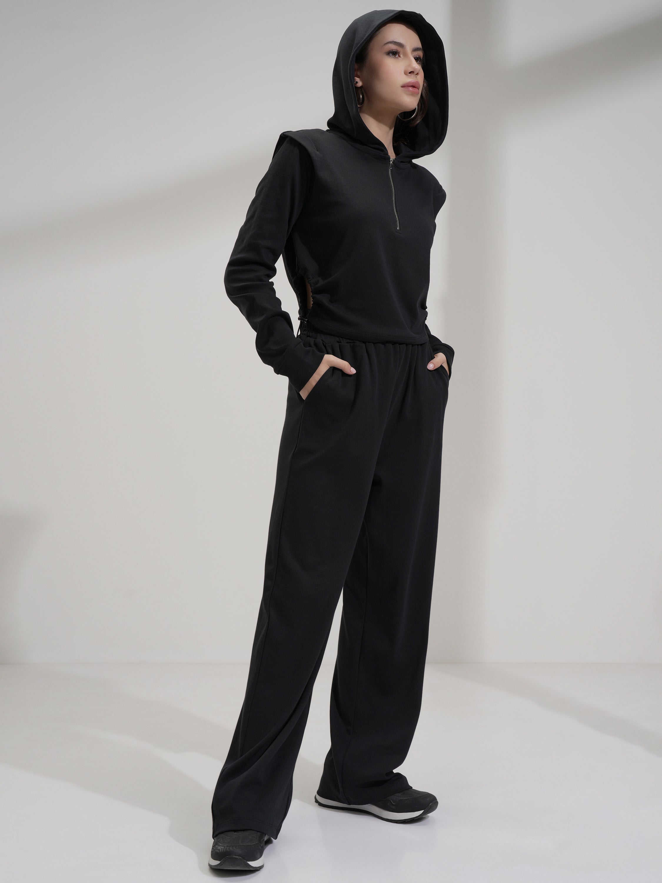 Tokyo Talkies Women Black Top With Trousers Co-Ords - Black - Image 4