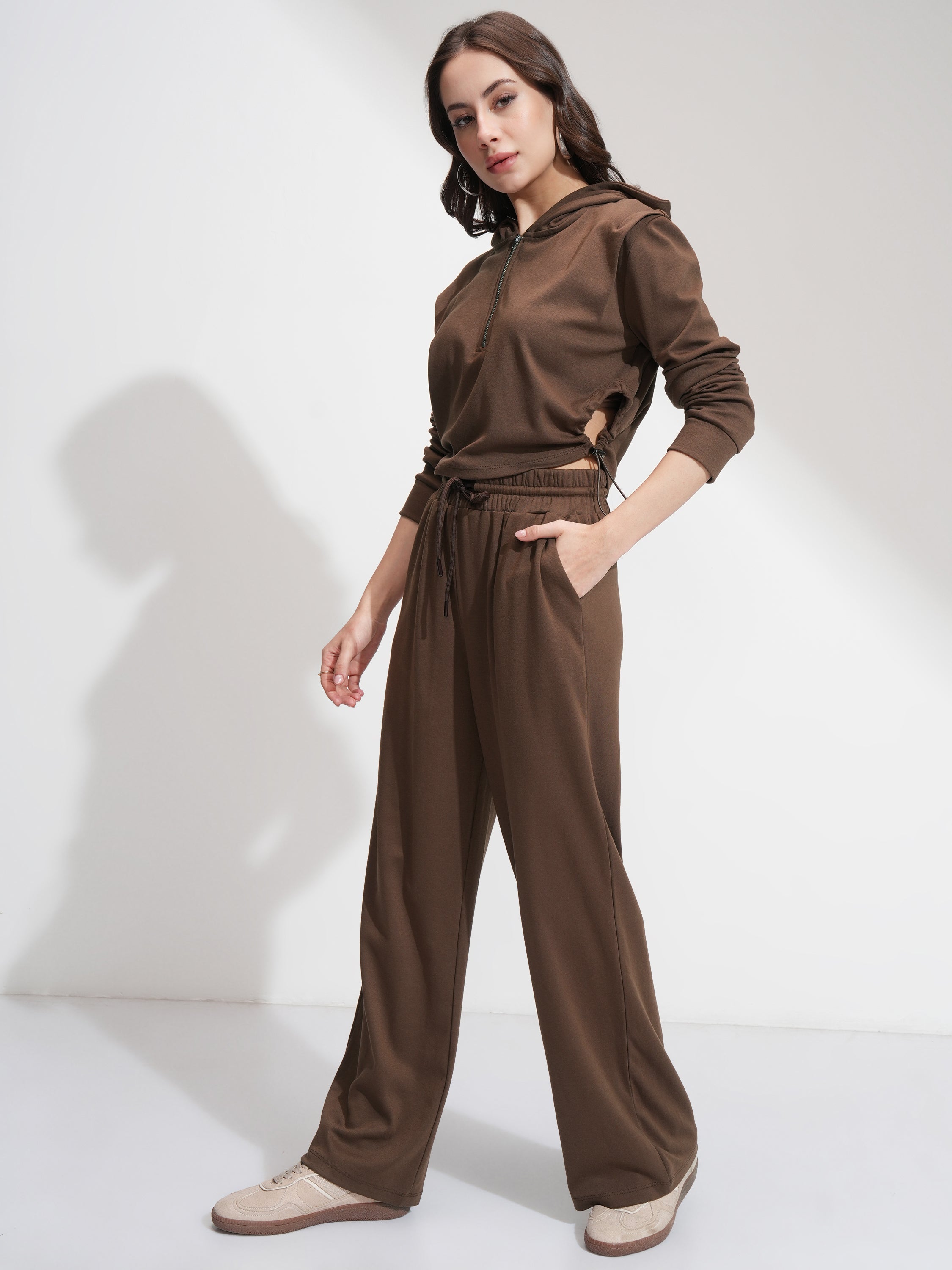 Tokyo Talkies Women Brown Top With Trouser - Brown - Image 4