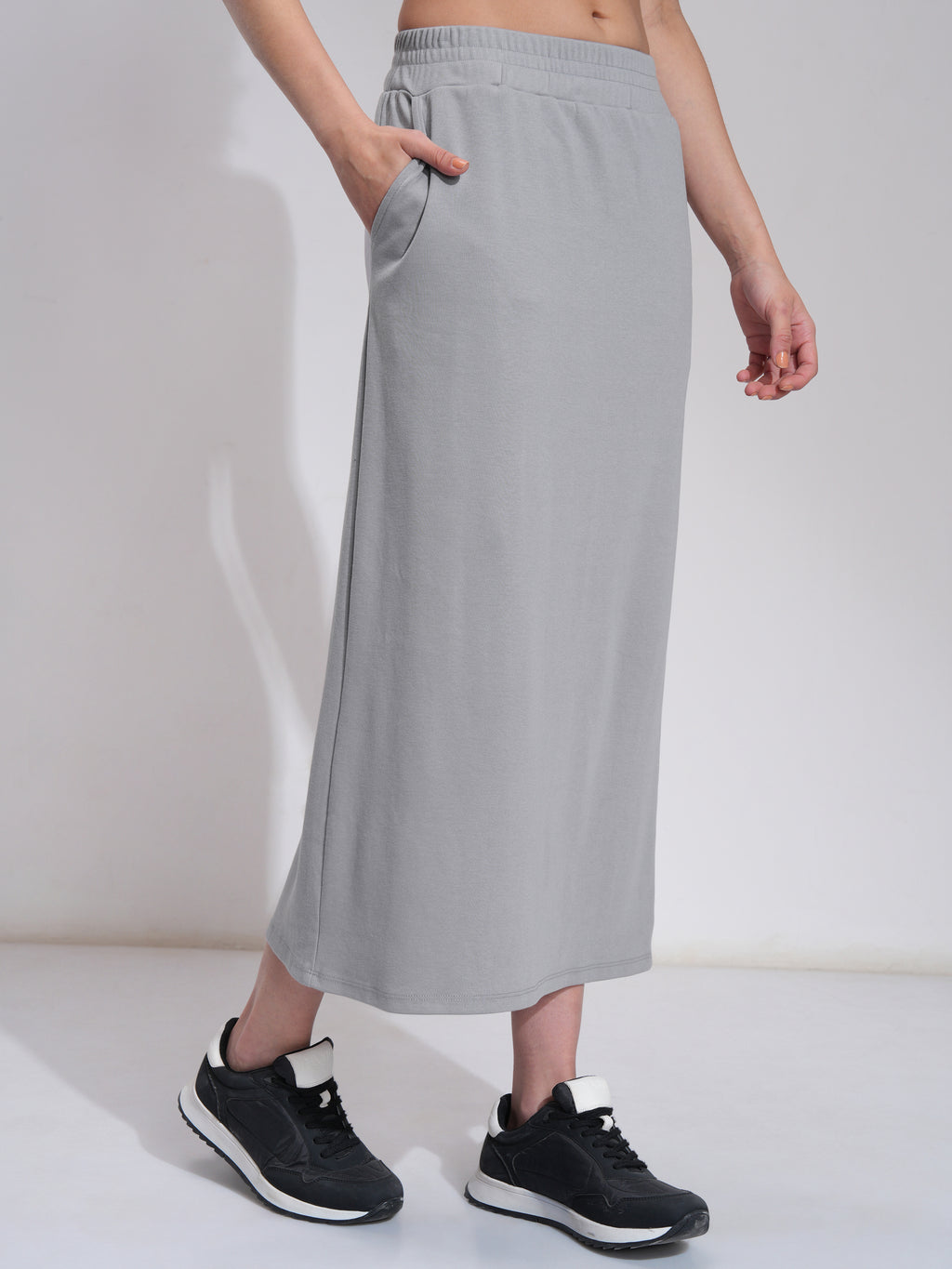 Tokyo Talkies Women Grey Top With Skirt - Grey - Image 7