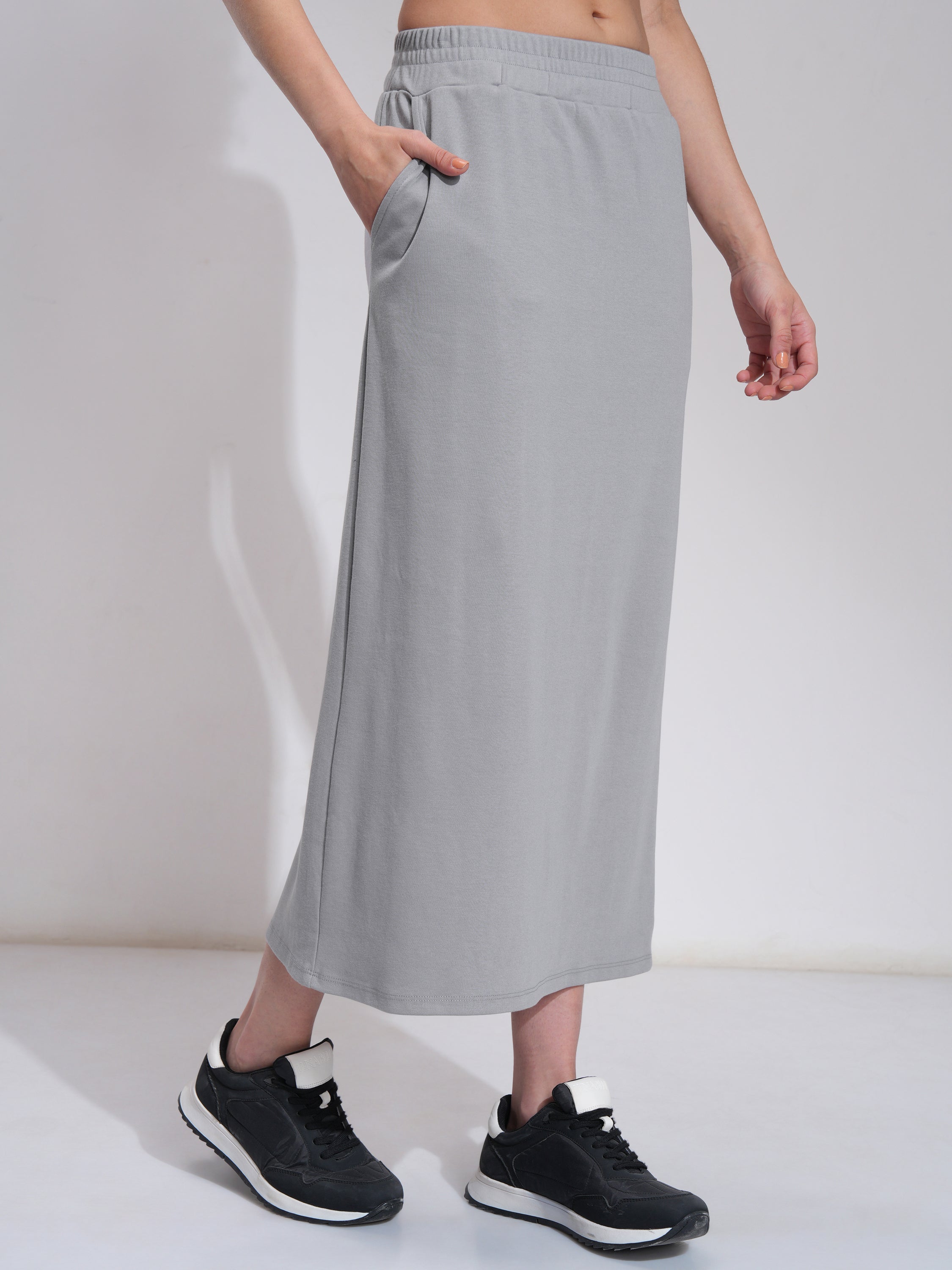 Tokyo Talkies Women Grey Top With Skirt - Grey - Image 7