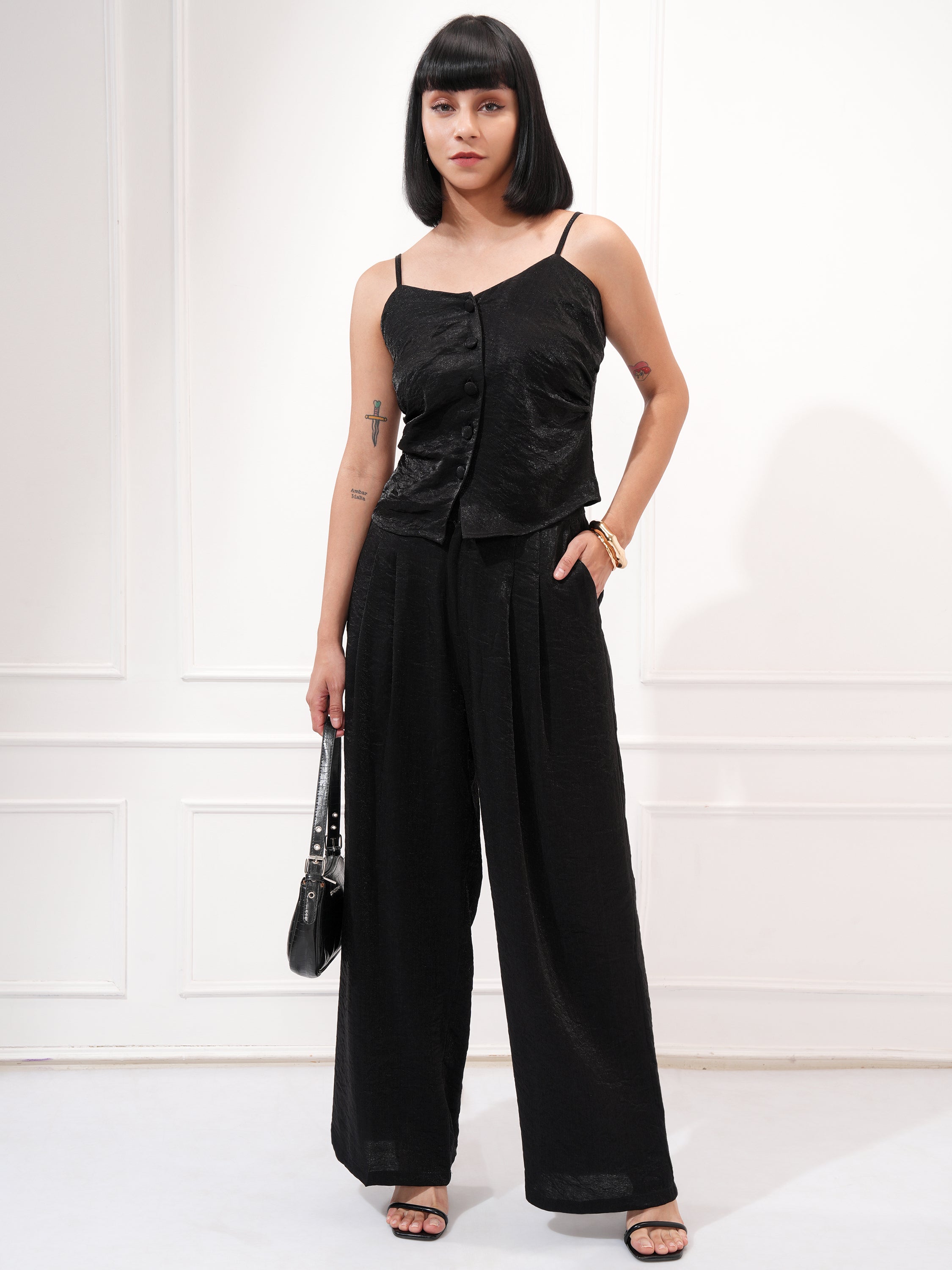 Tokyo Talkies Women Black Top With Trouser - Black - Image 2