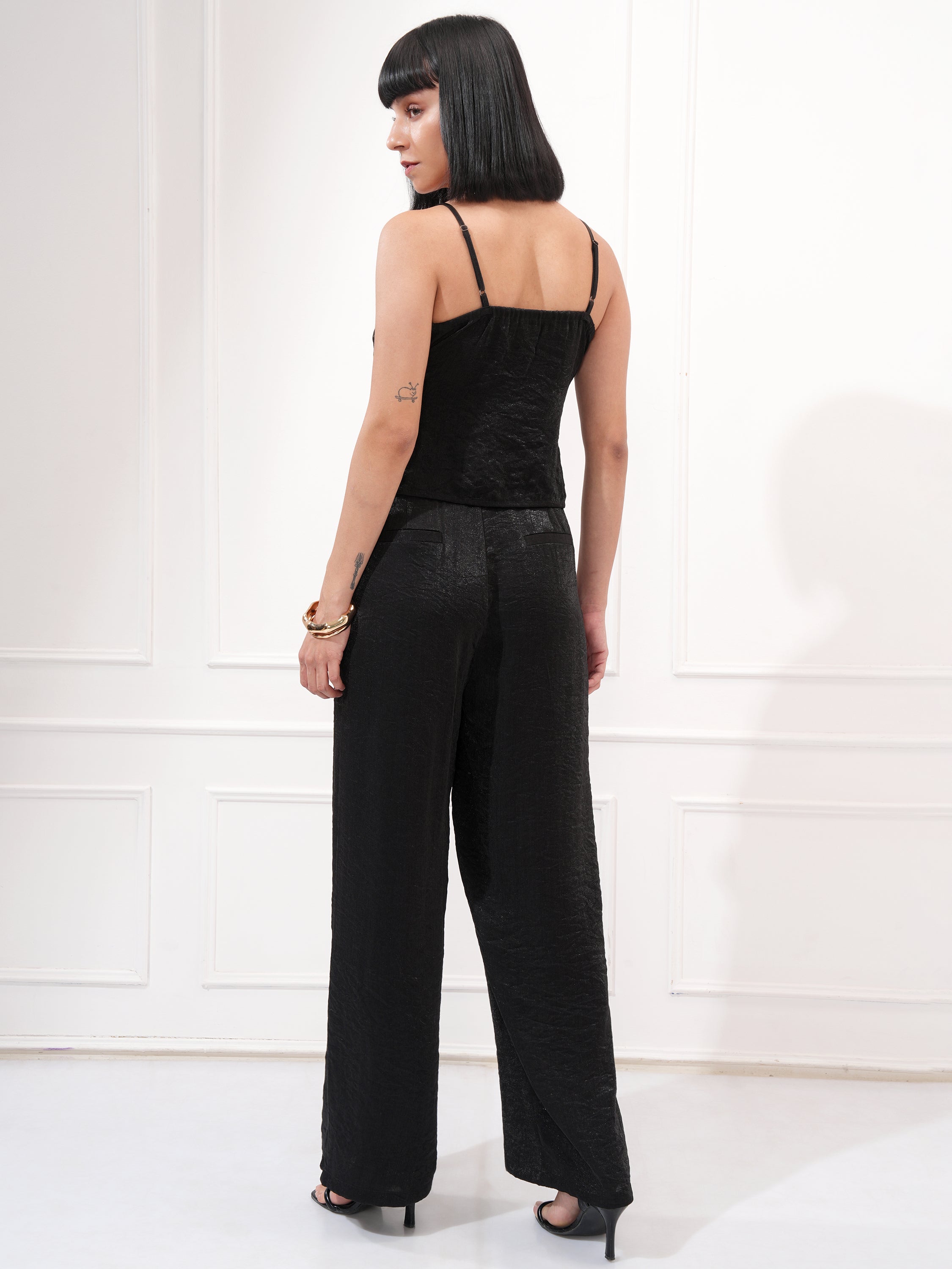 Tokyo Talkies Women Black Top With Trouser - Black - Image 3