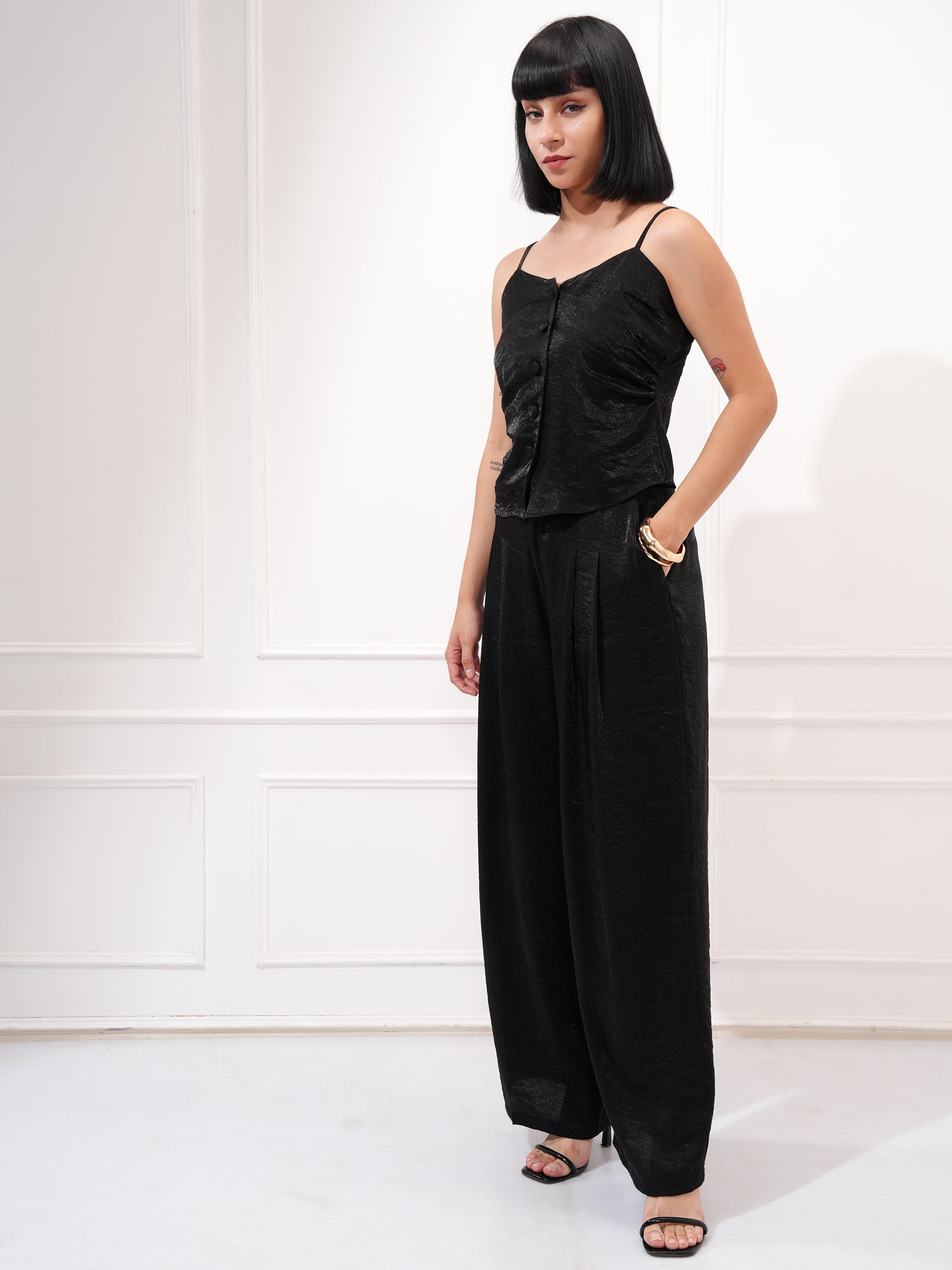 Tokyo Talkies Women Black Top With Trouser - Black - Image 4