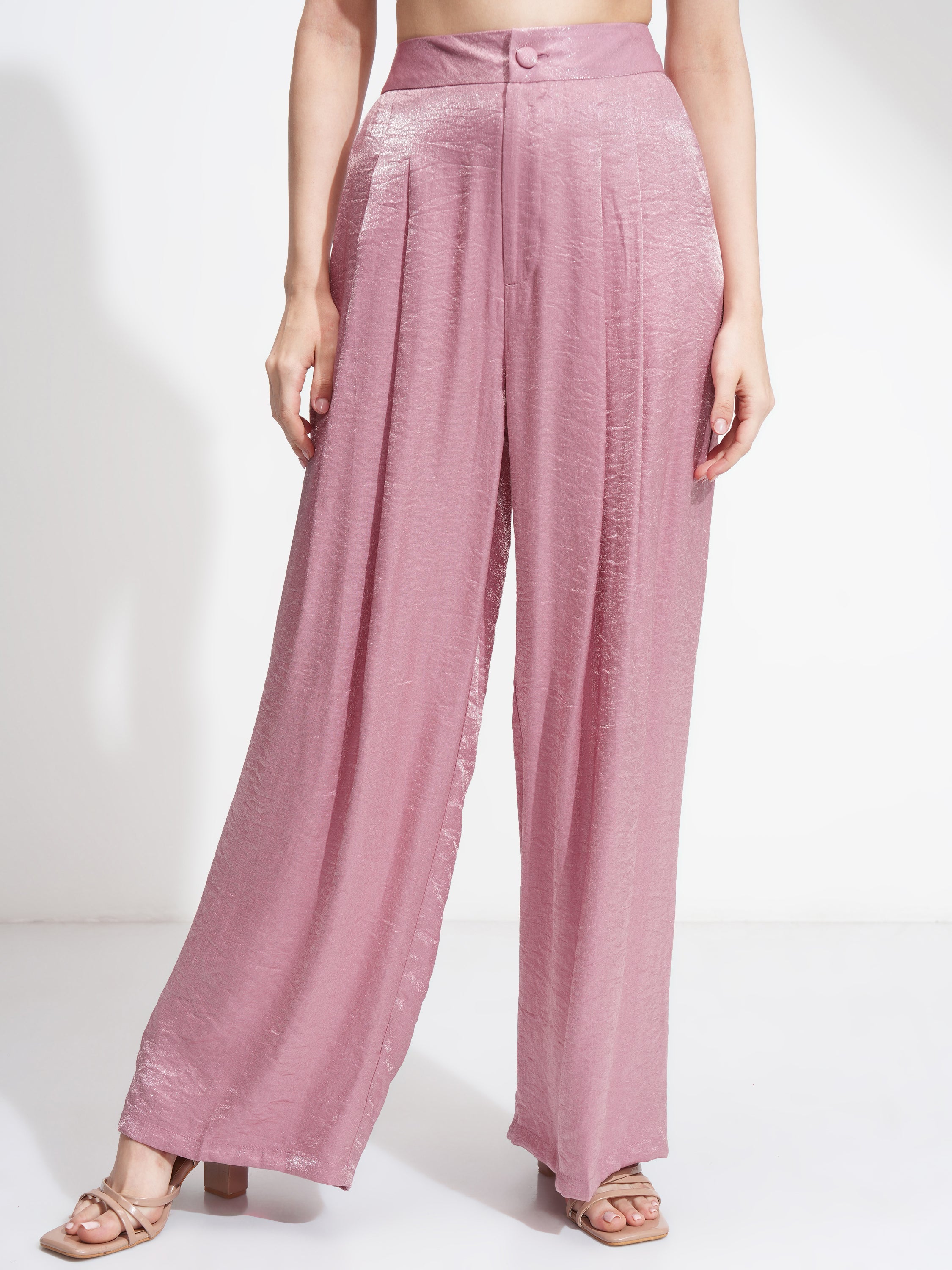 Tokyo Talkies Women Pink Top With Palazzos - Pink - Image 7