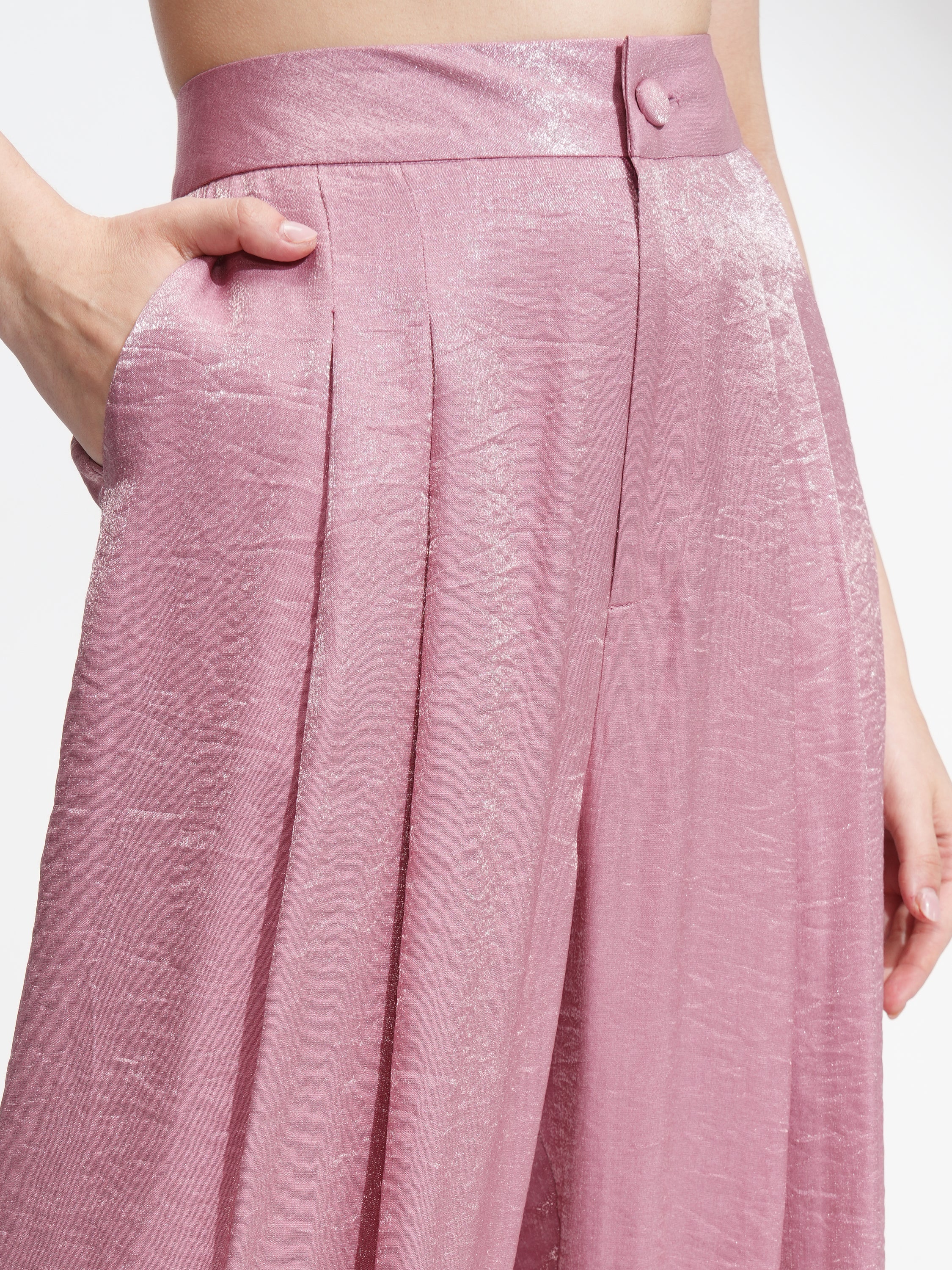 Tokyo Talkies Women Pink Top With Palazzos - Pink - Image 8
