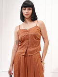 Tokyo Talkies Women Copper Top With Trouser - Copper - Image 1