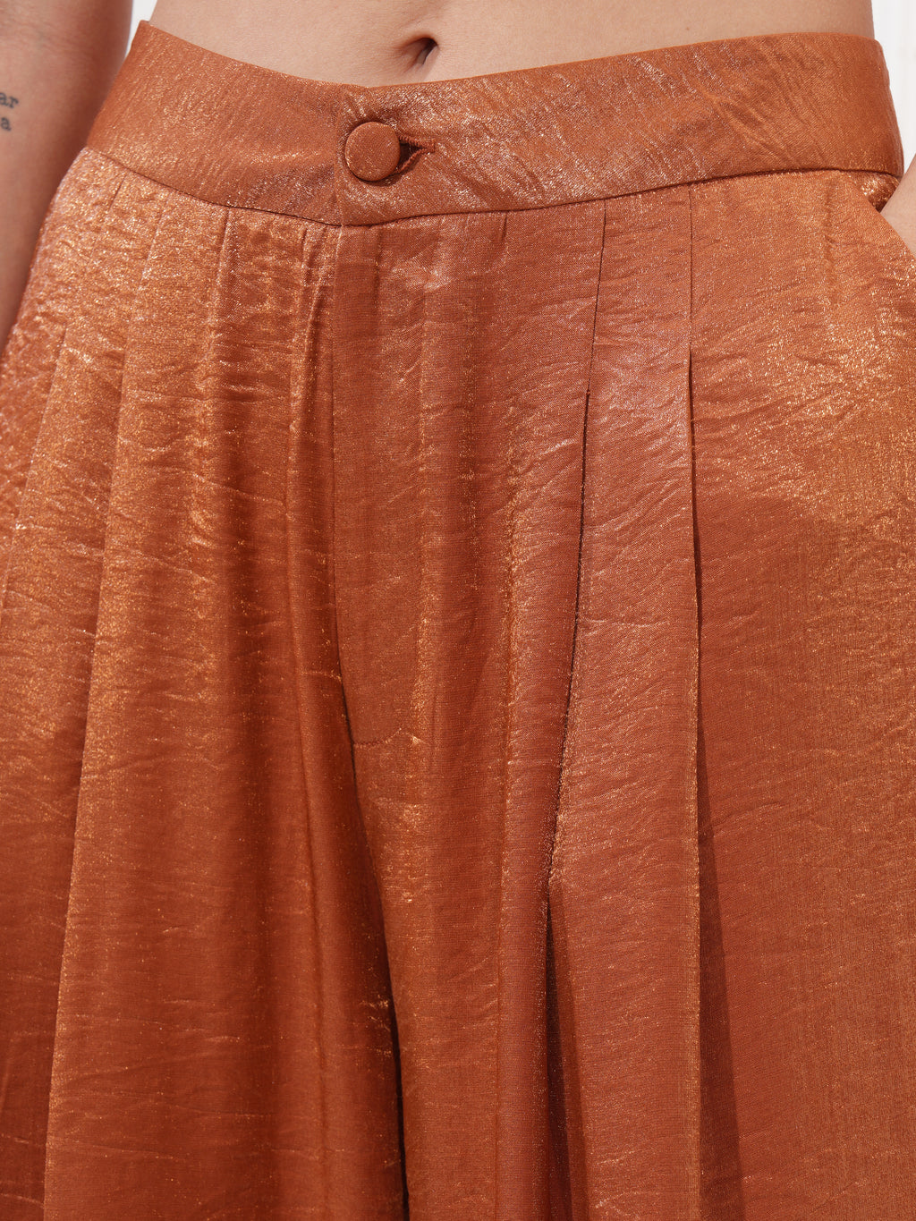 Tokyo Talkies Women Copper Top With Trouser - Copper - Image 8