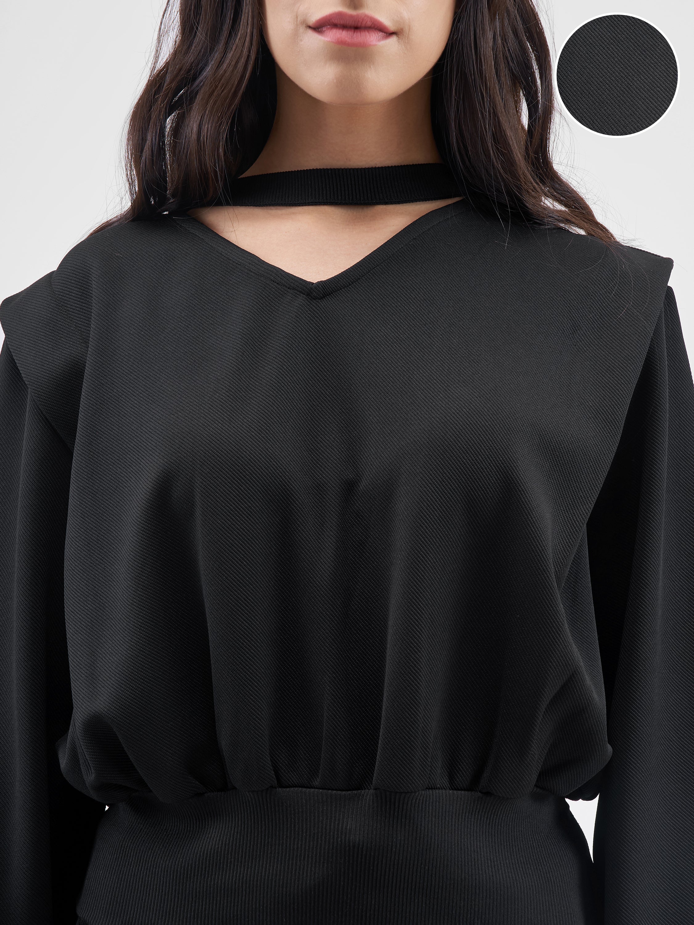 Street By Tokyo Talkies Women Black Top With Joggers Co-Ords - Black - Image 5