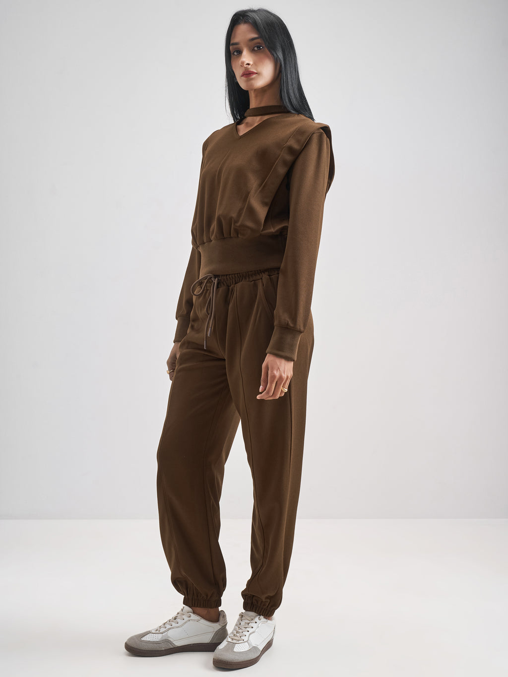 Street By Tokyo Talkies Women Brown Top With Jogger Co-Ords - Brown - Image 2