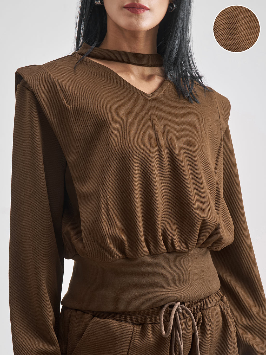 Street By Tokyo Talkies Women Brown Top With Jogger Co-Ords - Brown - Image 5