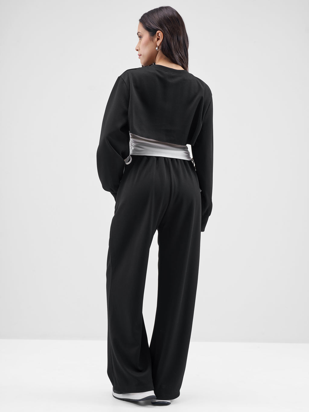 Street By Tokyo Talkies Women Black Top With Joggers Co-Ords - Black - Image 3
