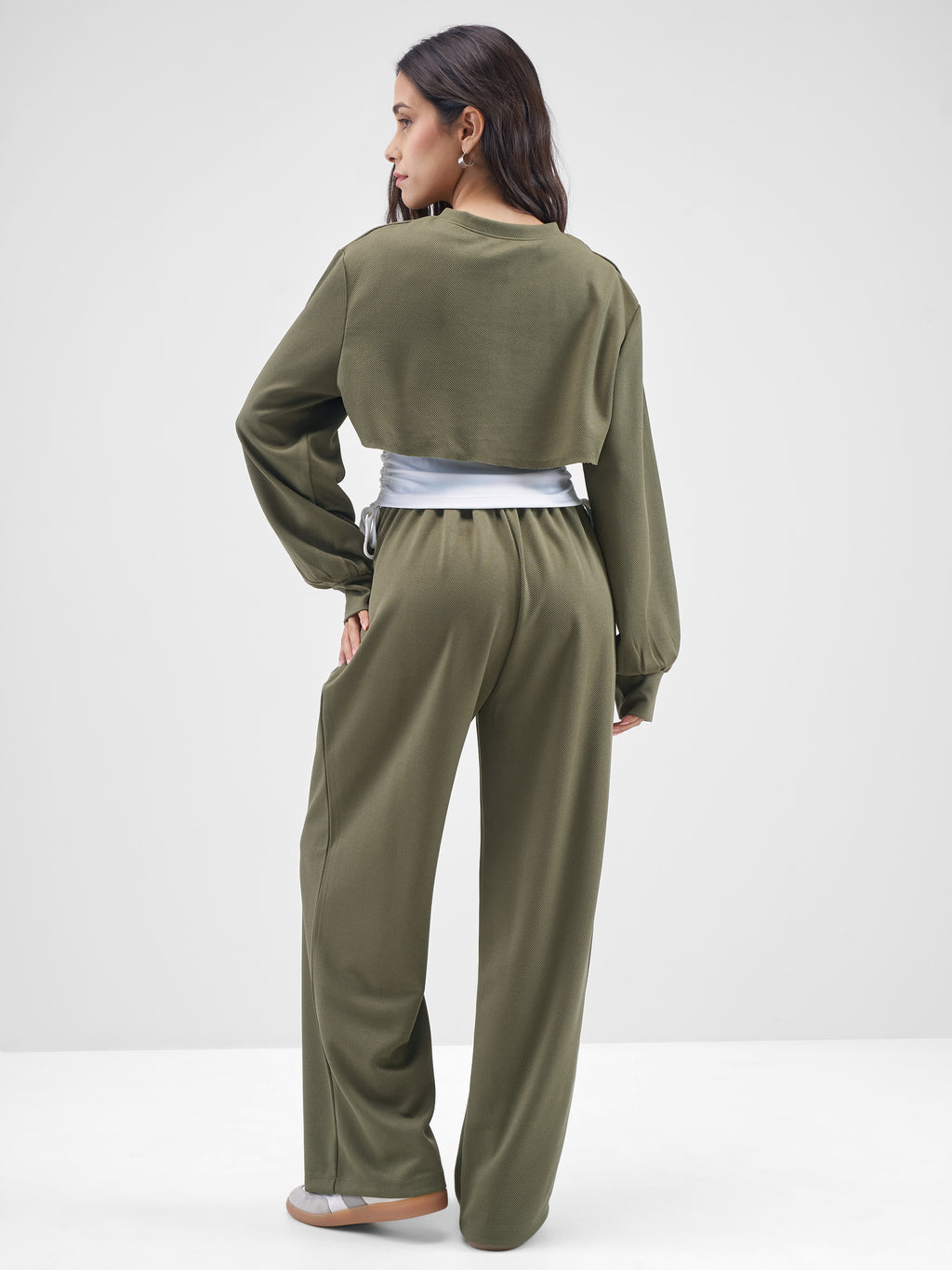 Street By Tokyo Talkies Women Olive Top With Trouser Co-Ords - Olive - Image 3