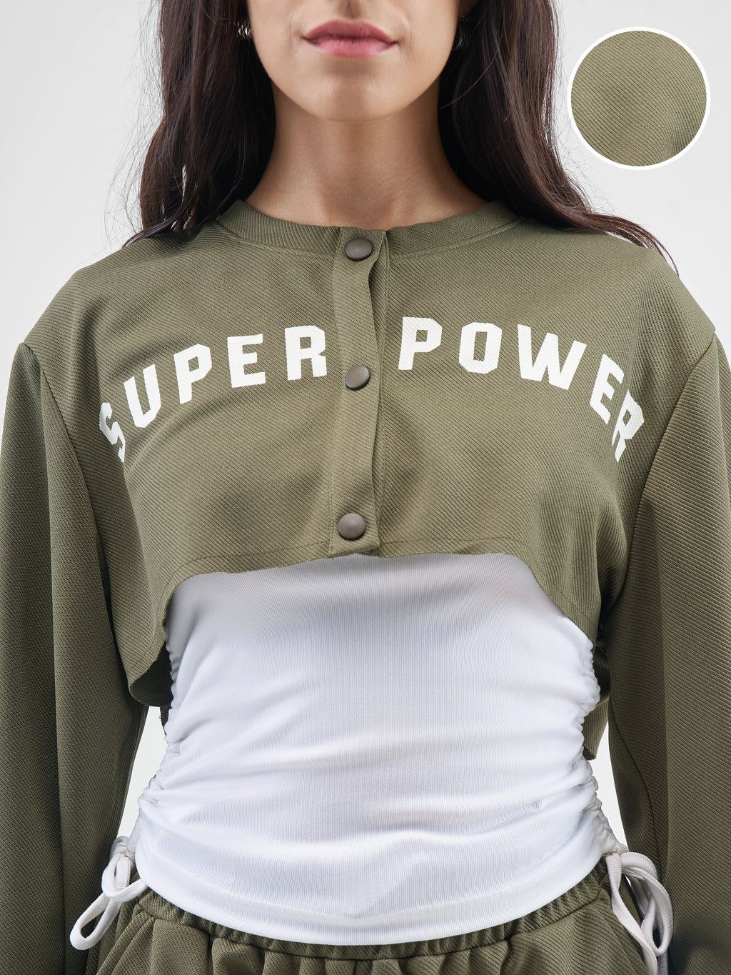 Street By Tokyo Talkies Women Olive Top With Trouser Co-Ords - Olive - Image 5