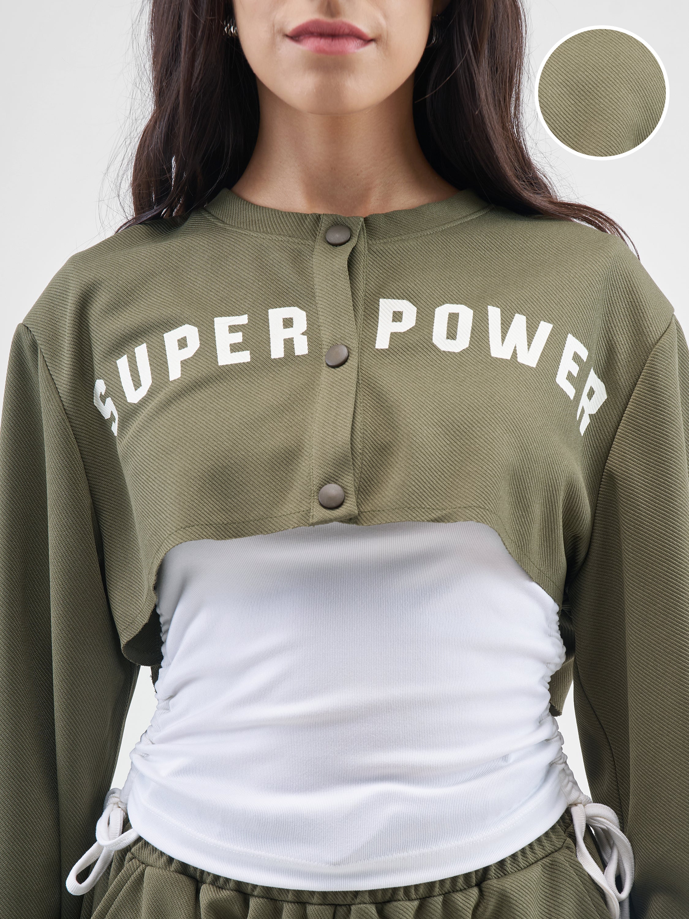 Street By Tokyo Talkies Women Olive Top With Trouser Co-Ords - Olive - Image 5