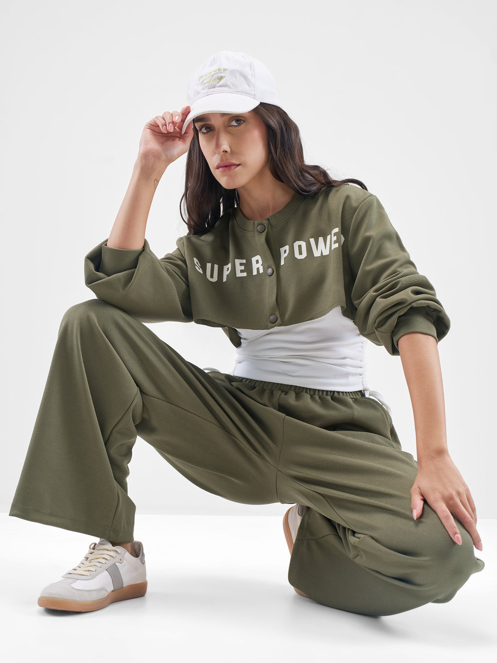 Street By Tokyo Talkies Women Olive Top With Trouser Co-Ords - Olive - Image 8