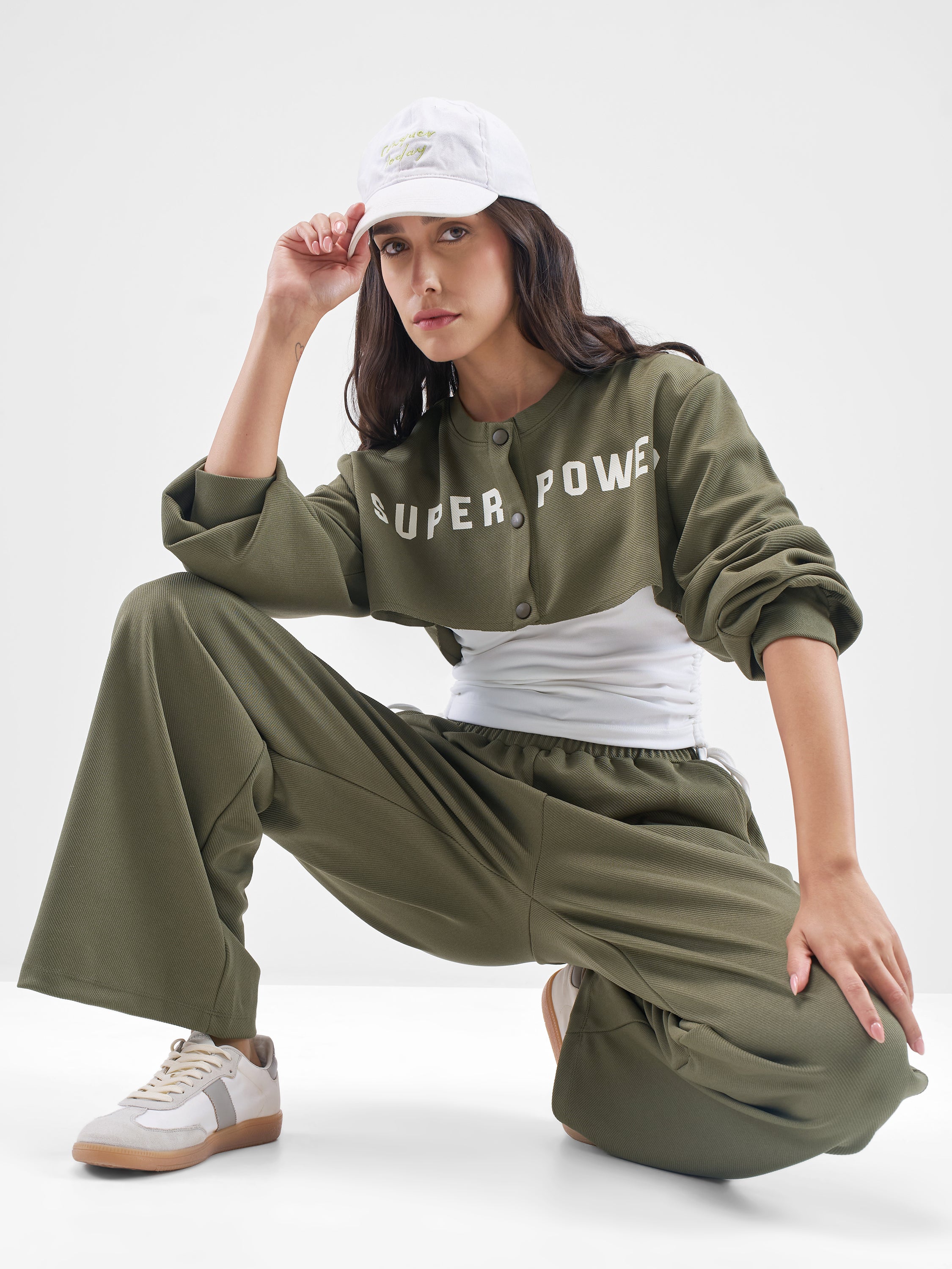 Street By Tokyo Talkies Women Olive Top With Trouser Co-Ords - Olive - Image 8
