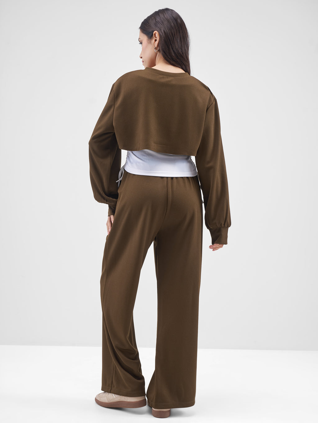 Street By Tokyo Talkies Women Brown Top With Trouser Co-Ords - Brown - Image 3