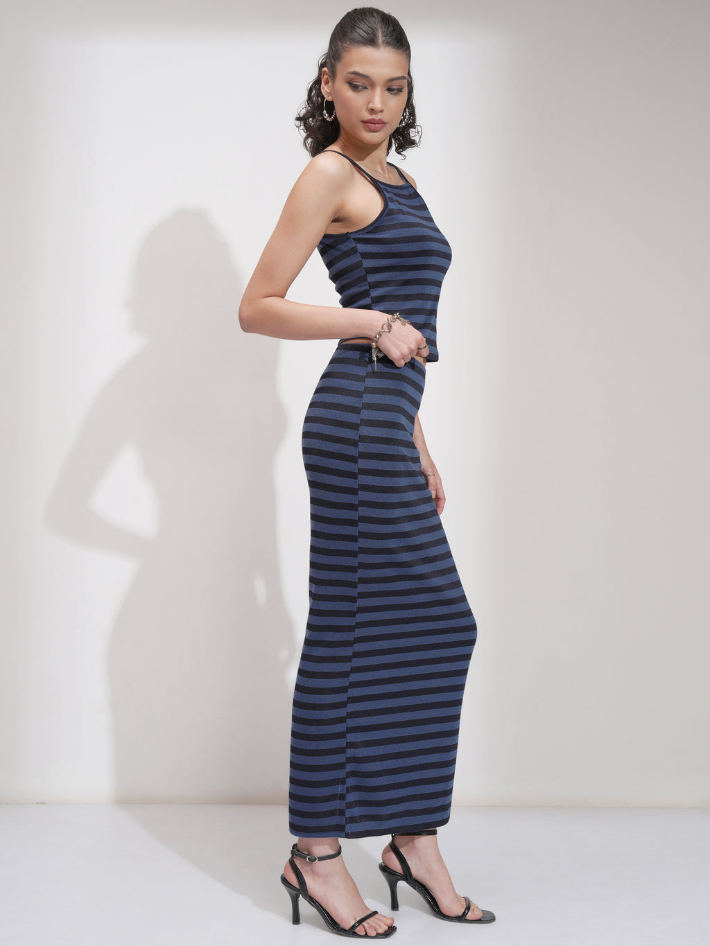 Tokyo Talkies Women Blue Top With Skirt Co-Ords - Blue - Image 6