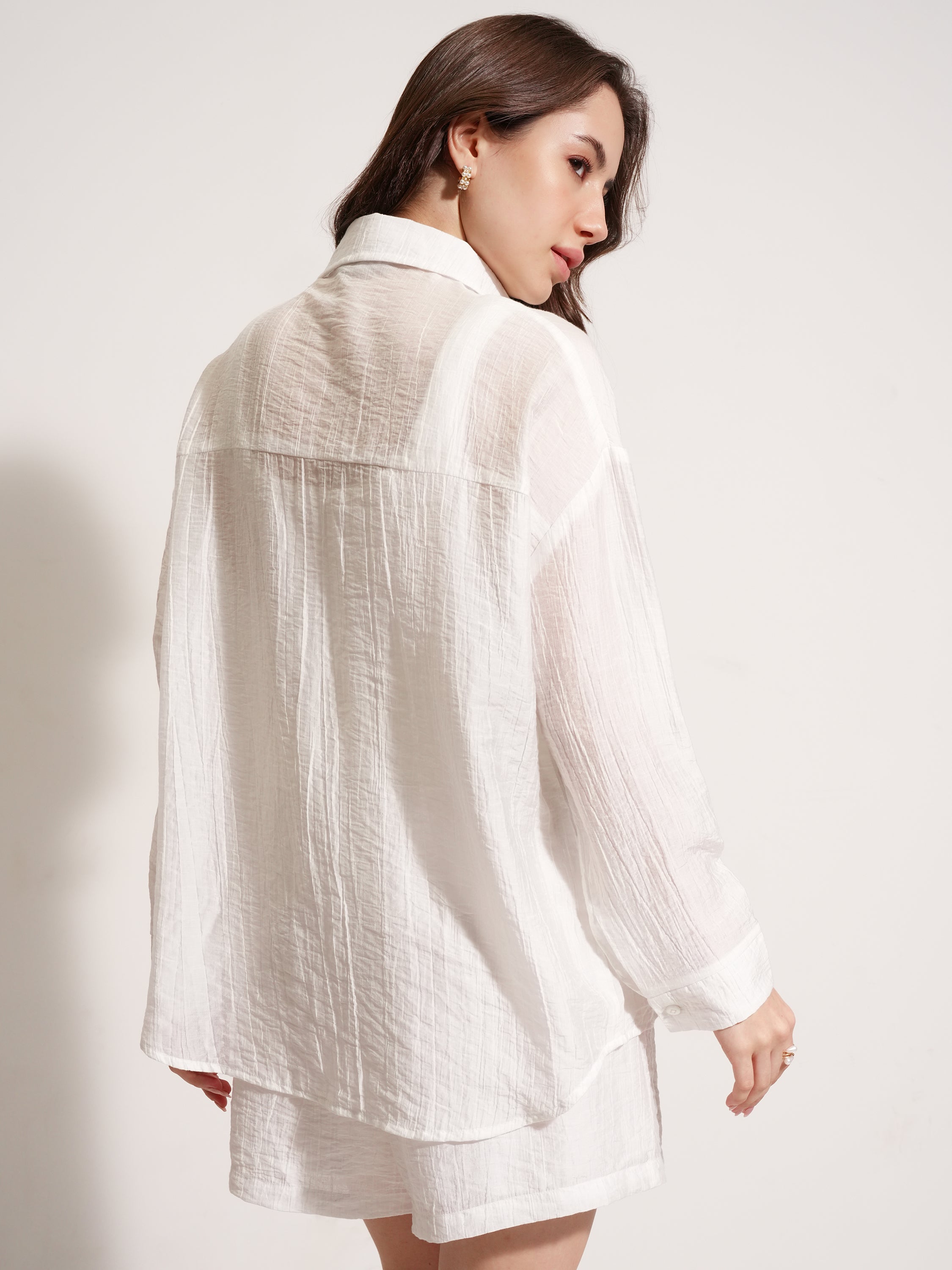 Tokyo Talkies Women Off White Shirt With Short - Off White - Image 3