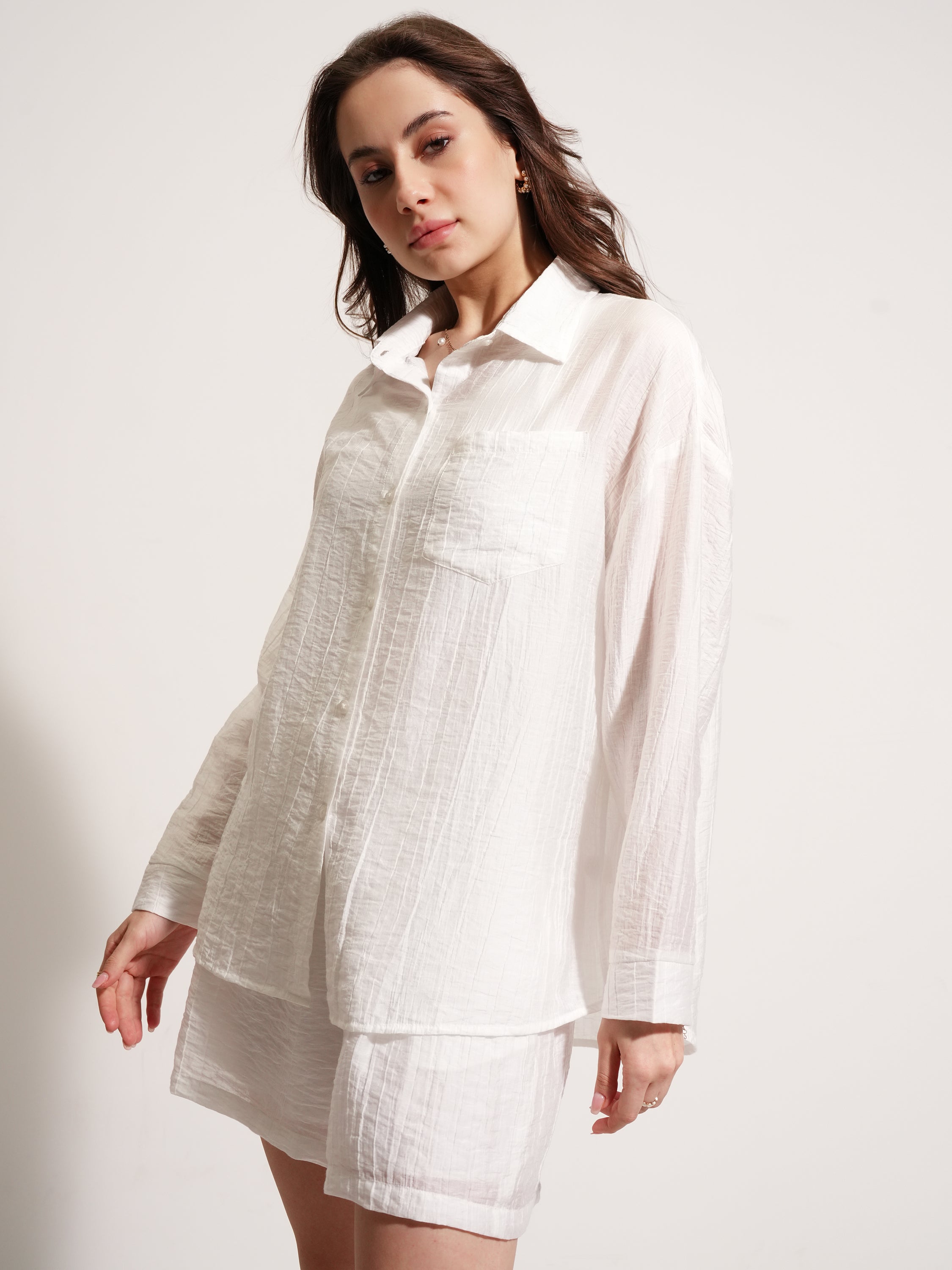 Tokyo Talkies Women Off White Shirt With Short - Off White - Image 4