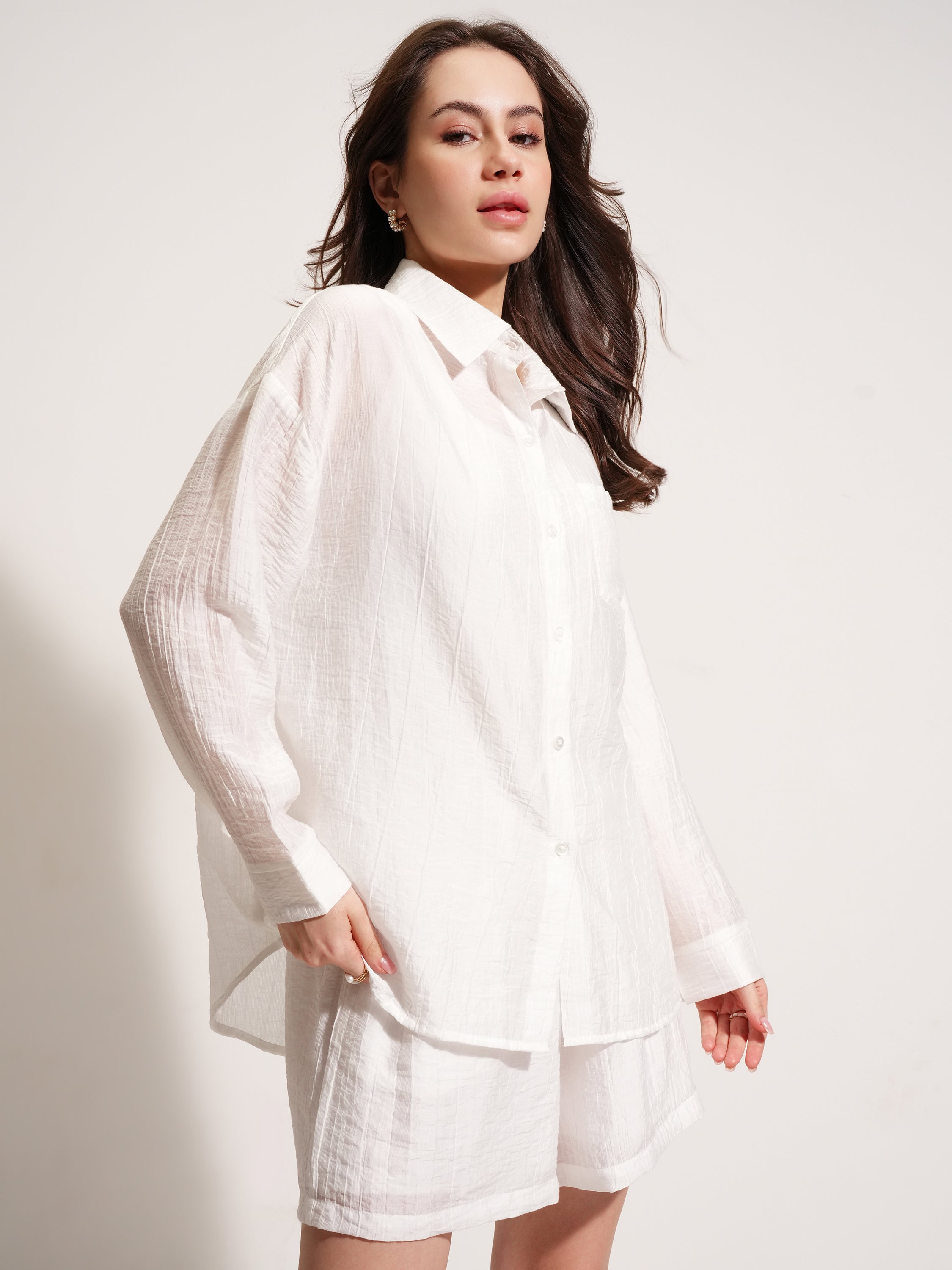 Tokyo Talkies Women Off White Shirt With Short - Off White - Image 6