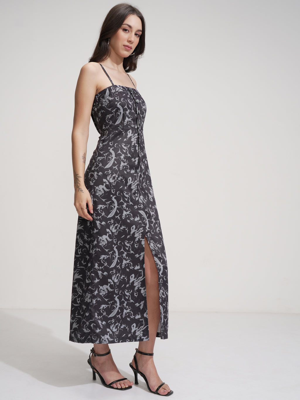 Tokyo Talkies Women Black Printed Bodycon Dress - Black - Image 6