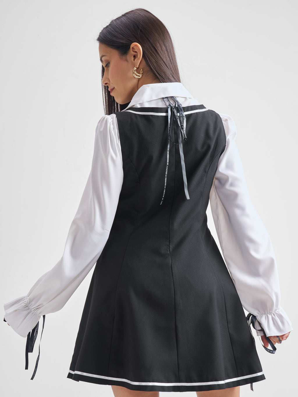 ESPYR By Tokyo Talkies Women Solid Shirt Dress - Black - Image 3