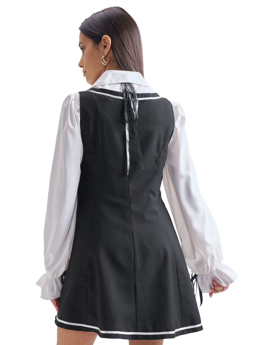 ESPYR By Tokyo Talkies Women Solid Shirt Dress - Black - Image 8