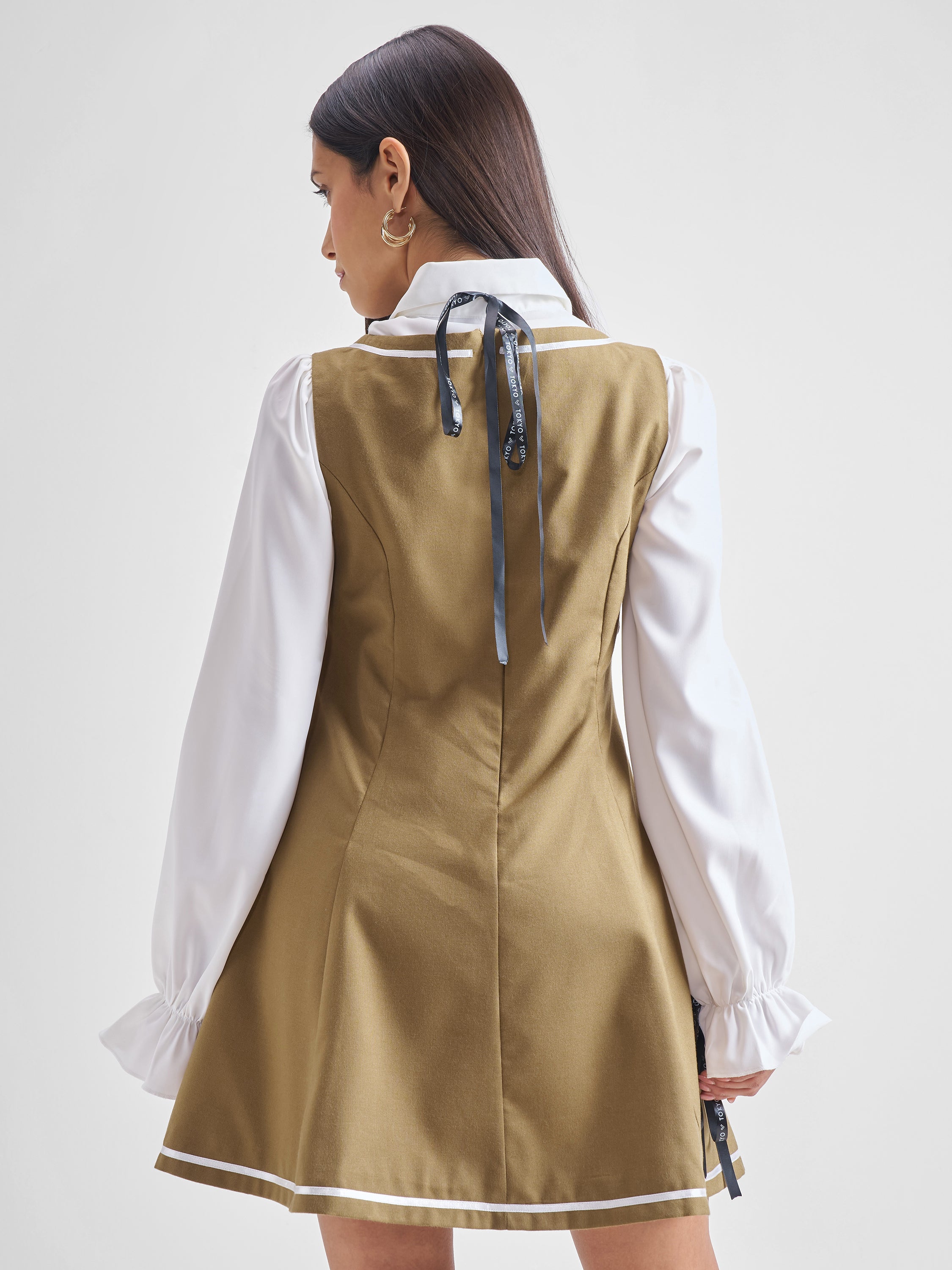 ESPYR By Tokyo Talkies Women Solid Shirt Dress - Brown - Image 3