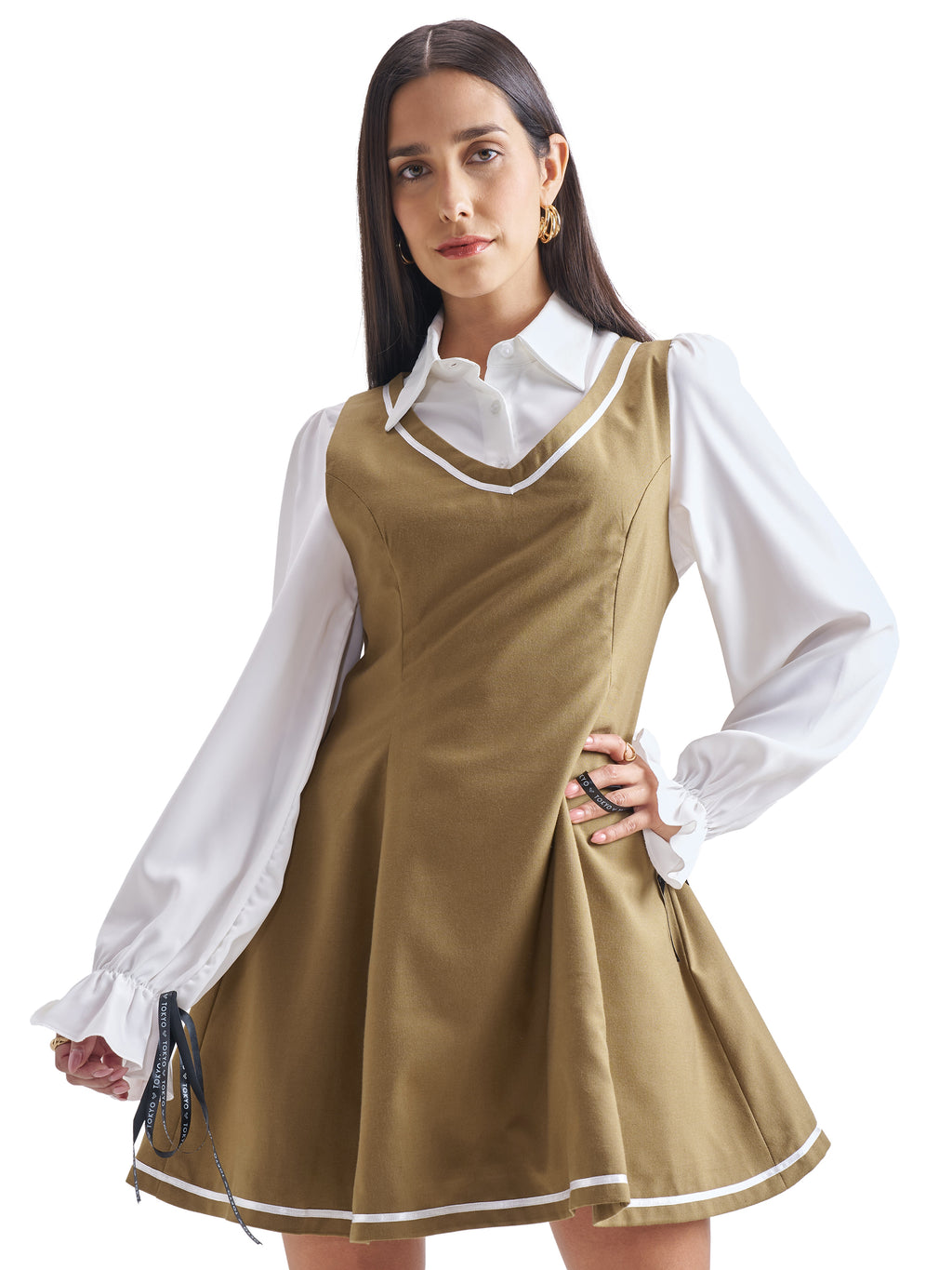 ESPYR By Tokyo Talkies Women Solid Shirt Dress - Brown - Image 7