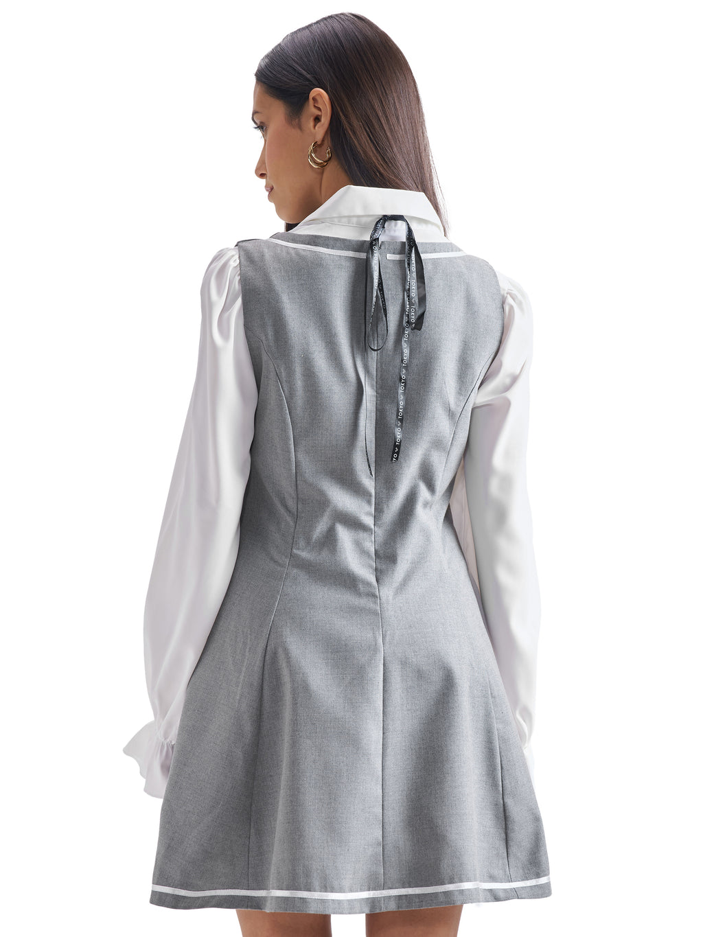 ESPYR By Tokyo Talkies Women Solid Shirt Dress - Grey - Image 8