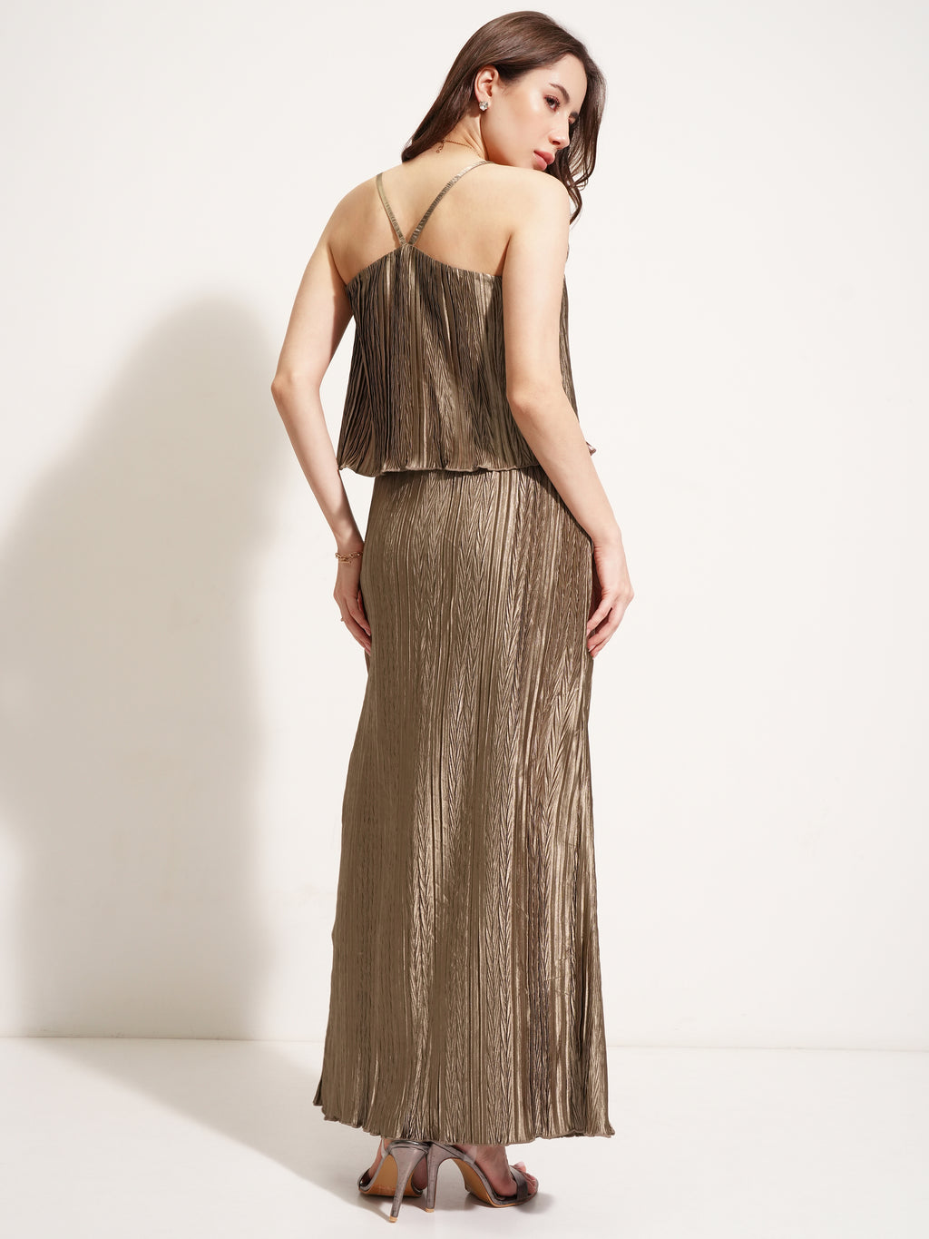 Tokyo Talkies Women Brown Top With Skirt - Brown - Image 3