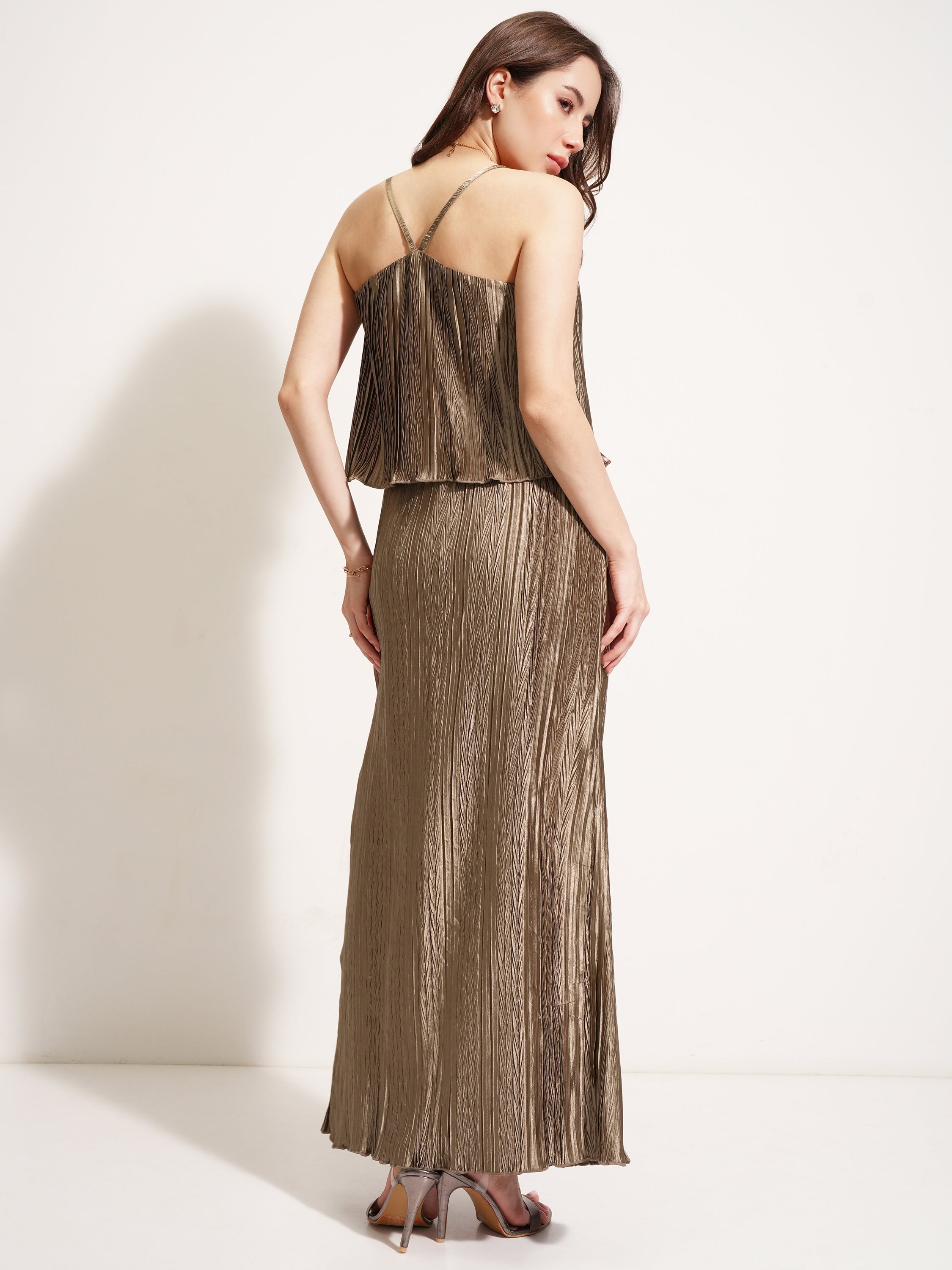 Tokyo Talkies Women Brown Top With Skirt - Brown - Image 3