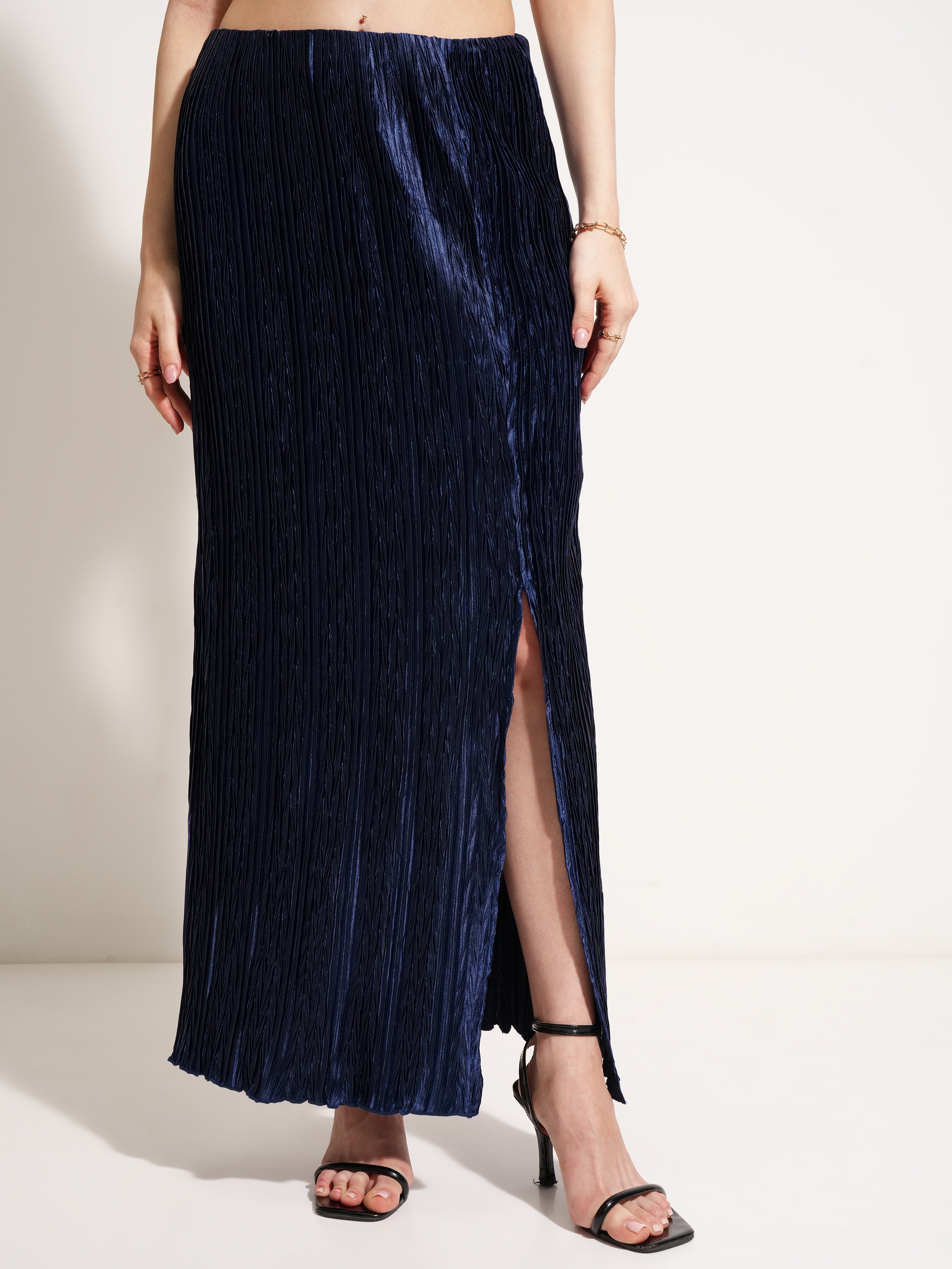Tokyo Talkies Women Navy Blue Top With Skirt - Navy Blue - Image 8