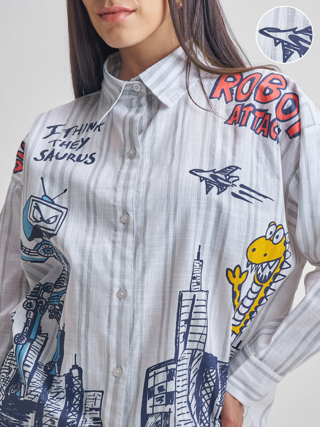 ESPYR By Tokyo Talkies Women White Shirt With Shorts Co-ords - White - Image 5