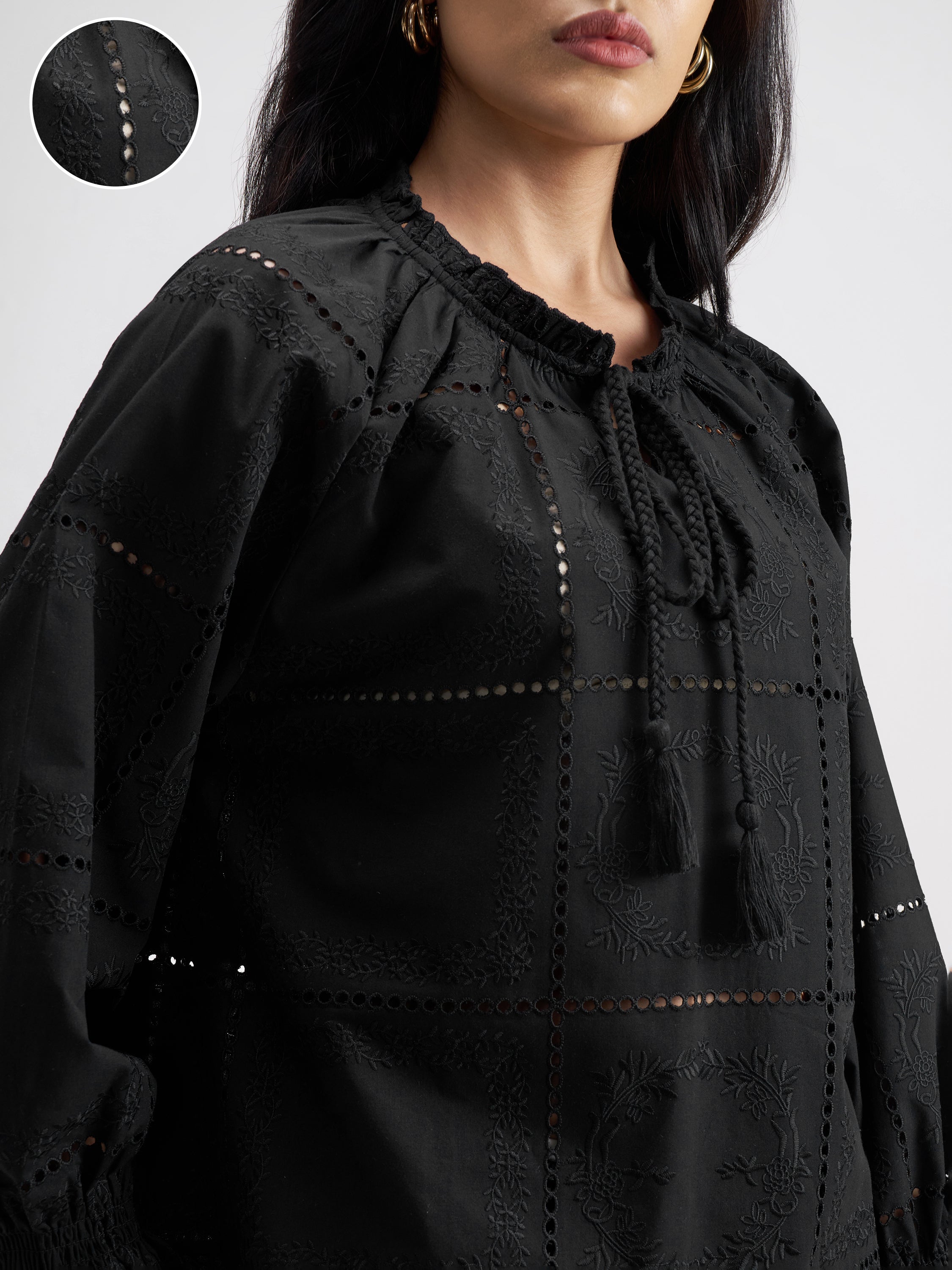 Tokyo Talkies Women Black Top With Shorts Co-Ords - Black - Image 5